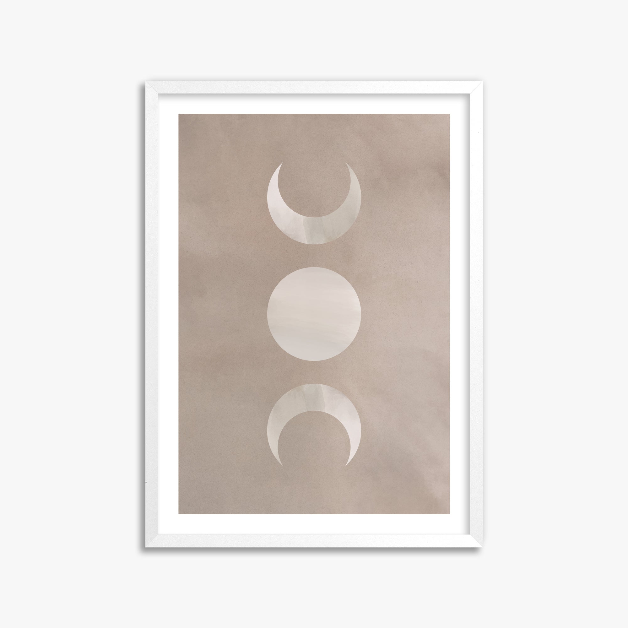 Lunar Phase Trio, 50x70cm Whitek Framed Art Reproduction