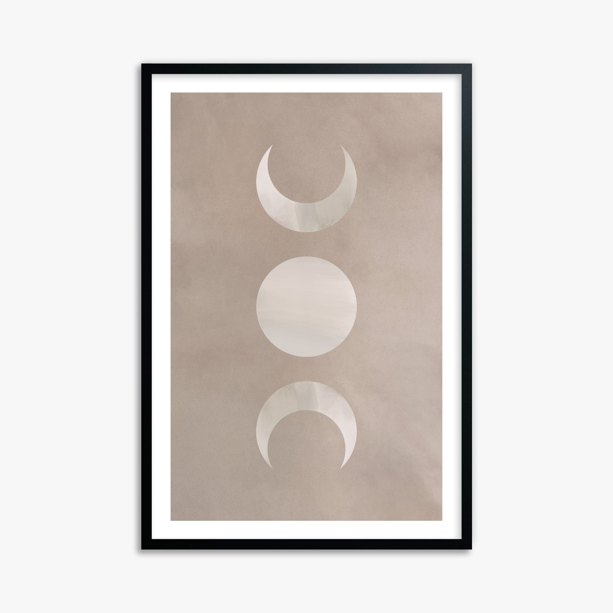 Lunar Phase Trio, 61x91cm Black Framed Art Reproduction