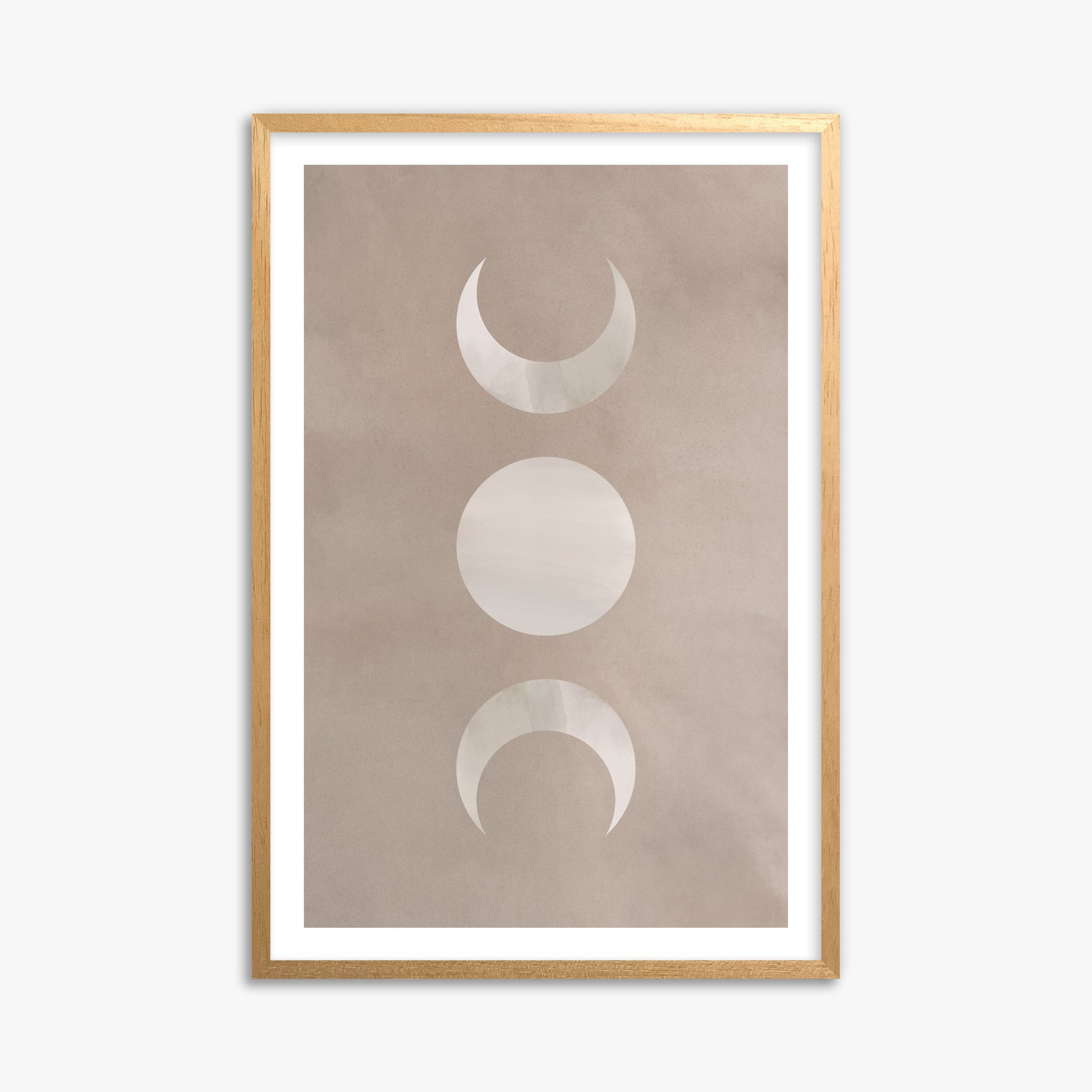 Lunar Phase Trio, 61x91cm Oak Framed Art Reproduction