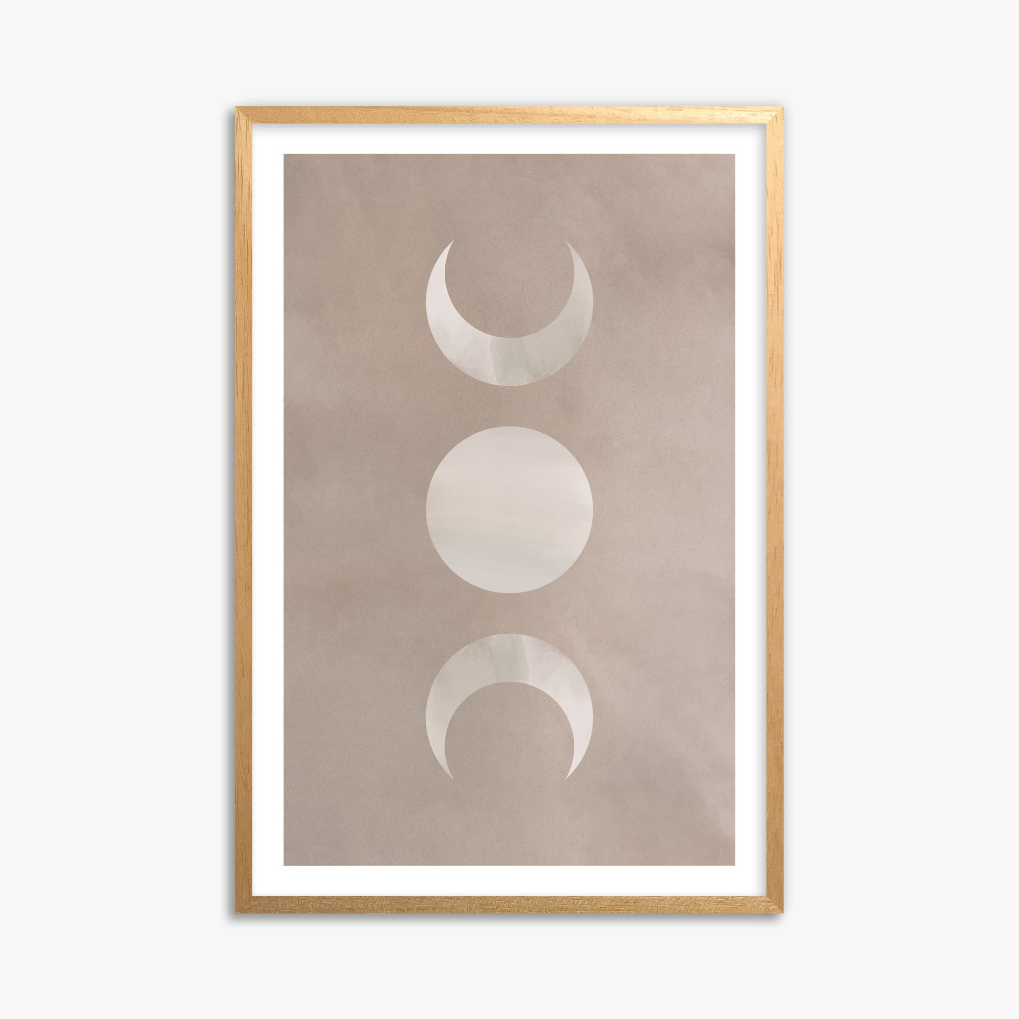 Lunar Phase Trio, 61x91cm Oak Framed Art Reproduction