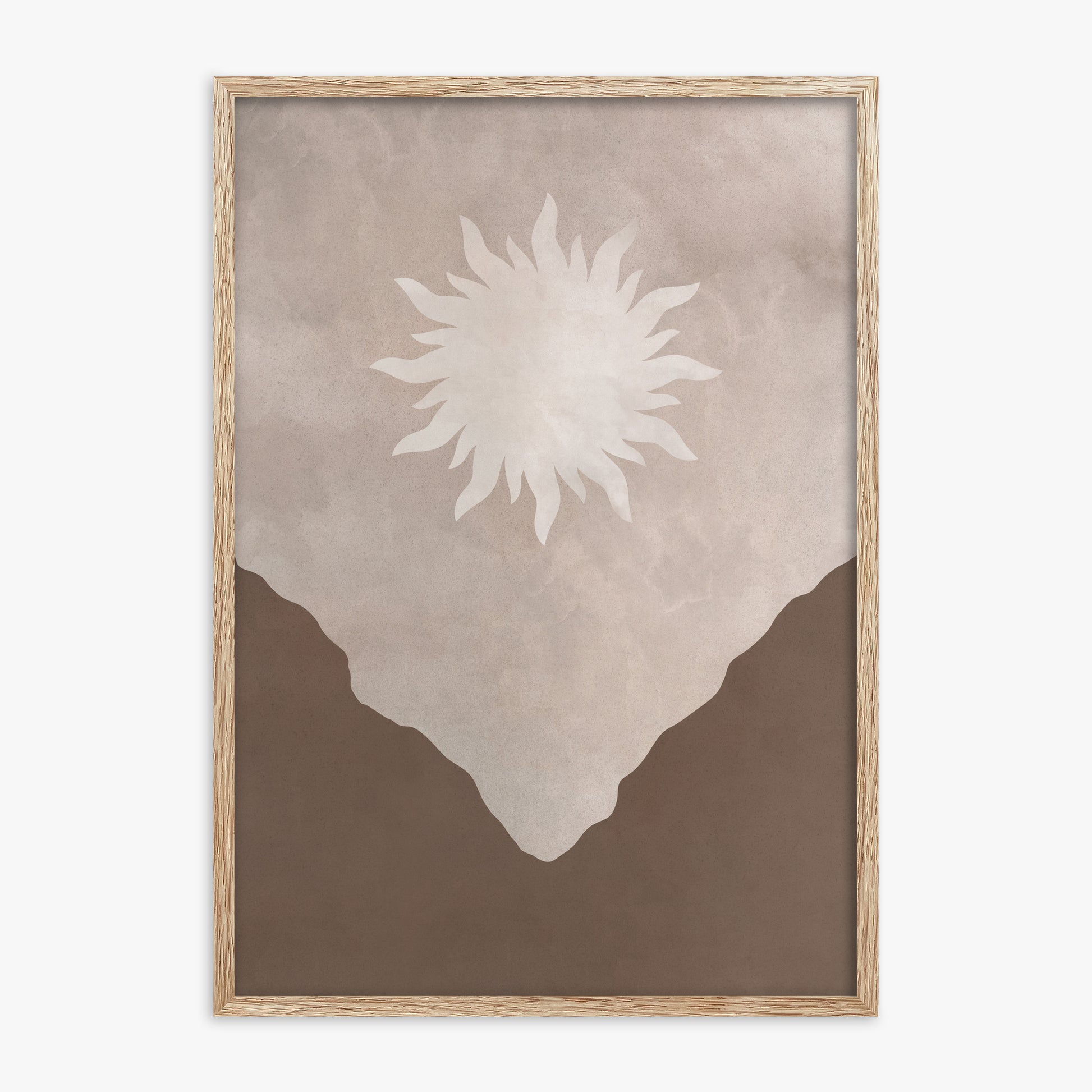 Solar Valley Rise, 70x100cm Framed Poster With Raw Oak Frame
