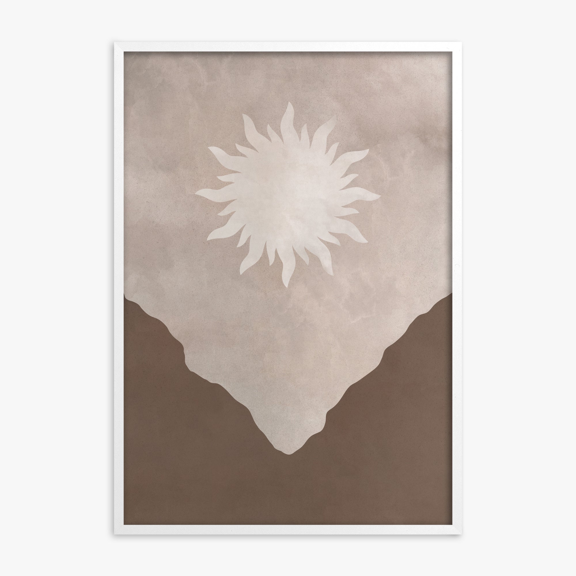 Solar Valley Rise, White Framed Poster With White Frame