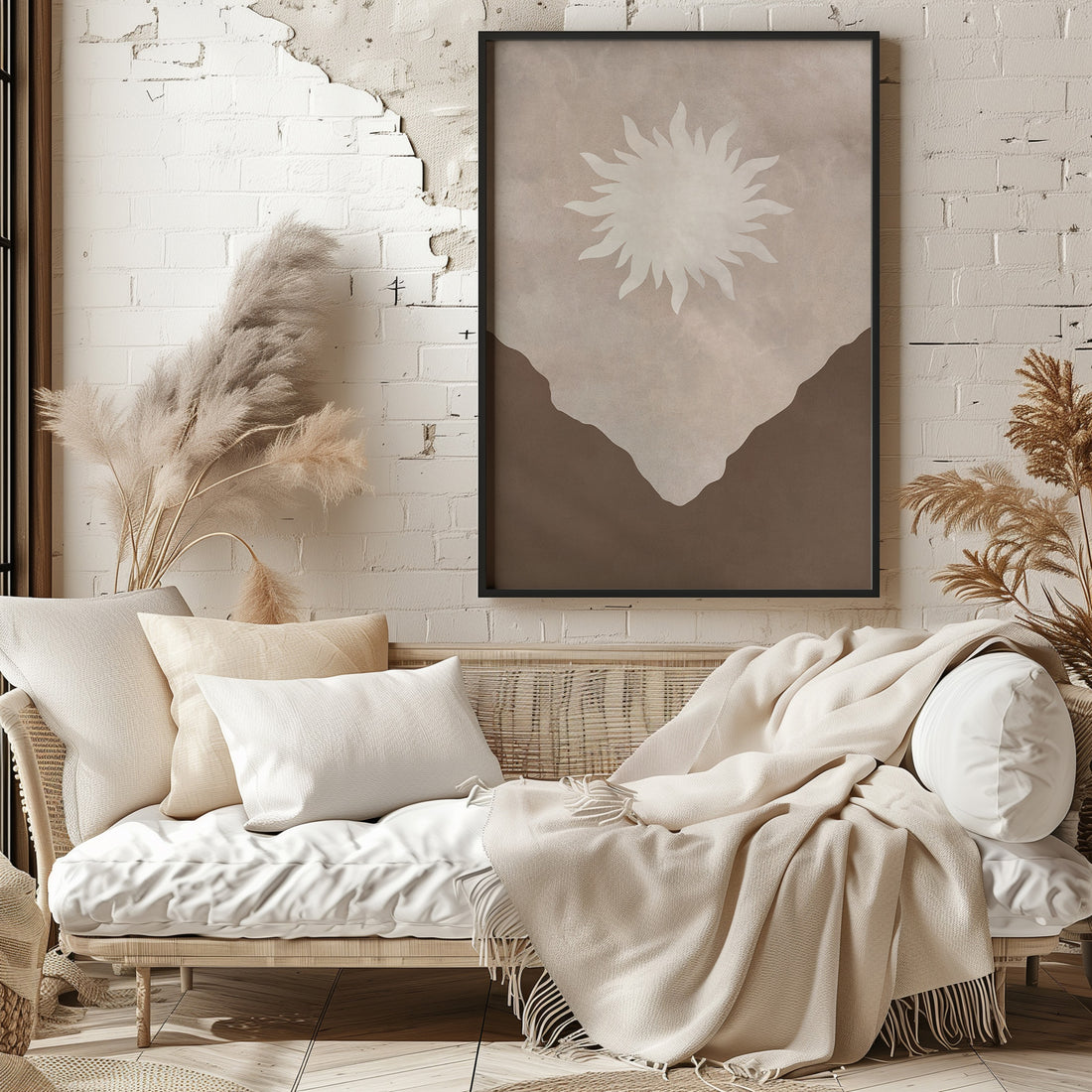 Solar Valley Rise, 50x70cm Framed Poster With Black Frame