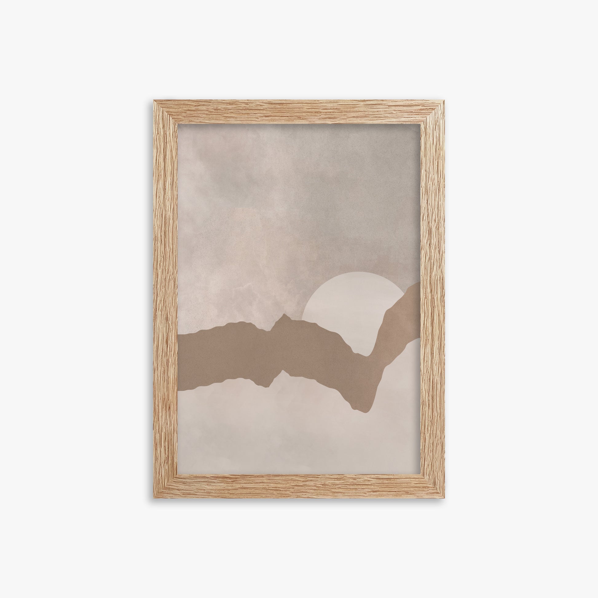 Desert Dawn Silhouette, 21x30cm Framed Poster With Raw Oak Frame