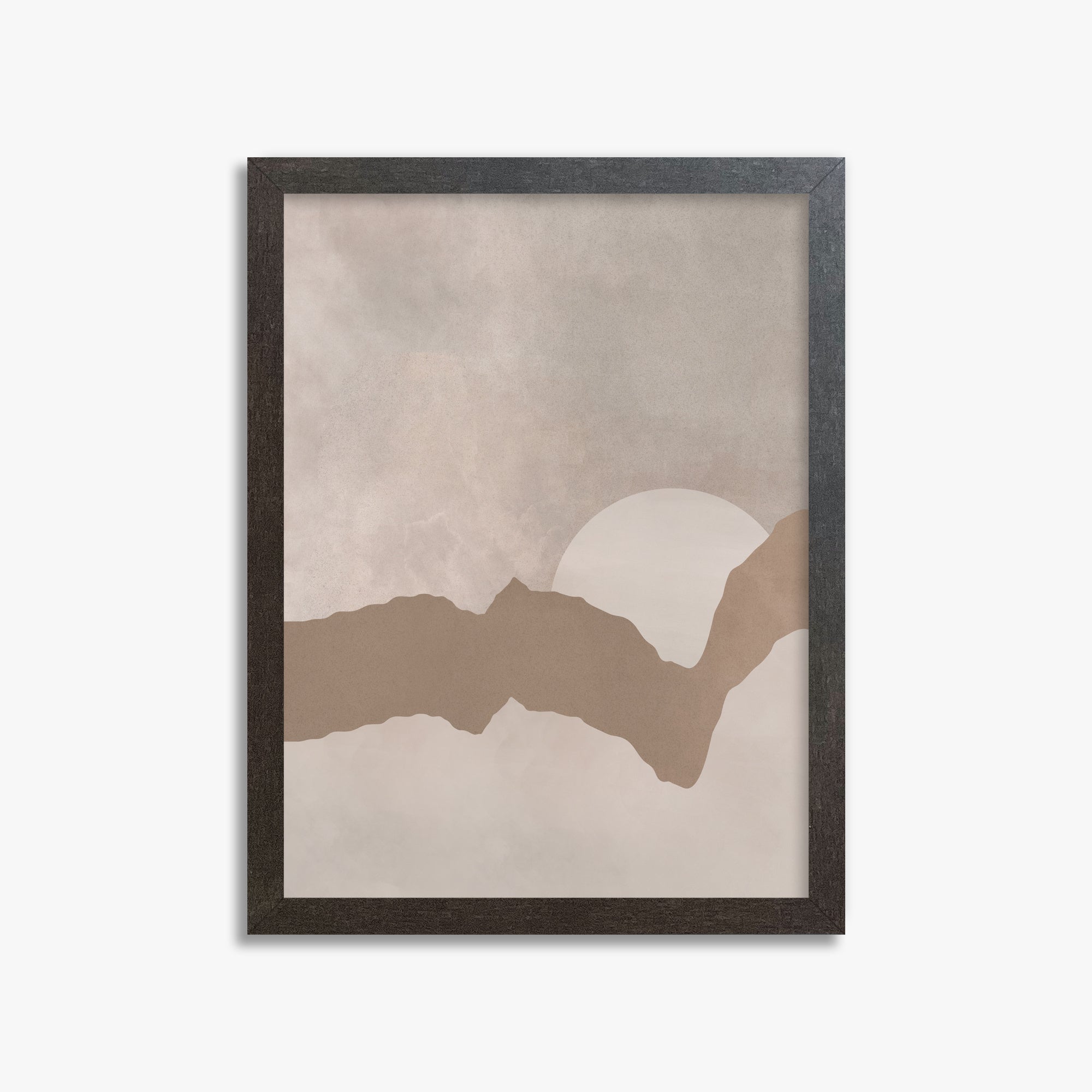 Desert Dawn Silhouette, 30x40cm Framed Poster With Espresso Frame