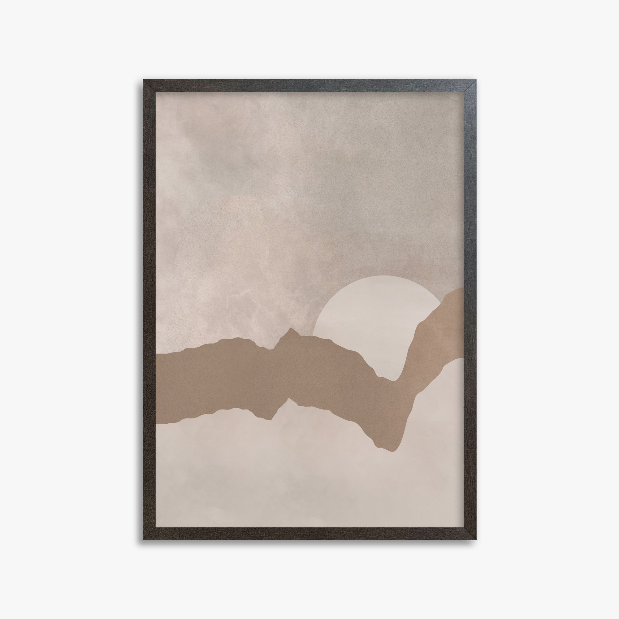 Desert Dawn Silhouette, 50x70cm Framed Poster With Espresso Frame
