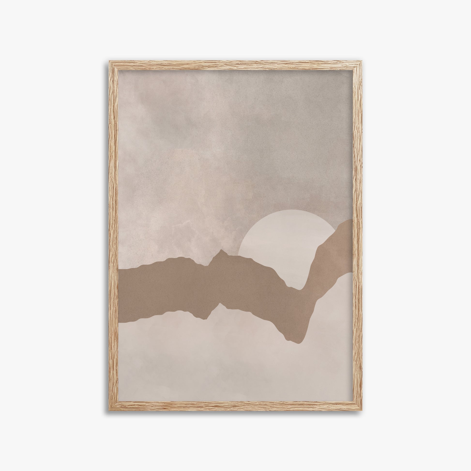 Desert Dawn Silhouette, 50x70cm Framed Poster With Raw Oak Frame