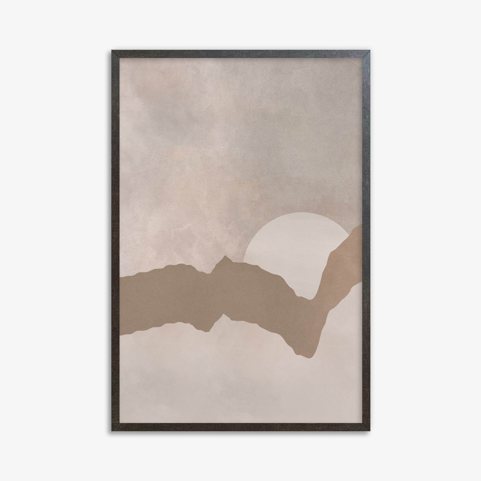 Desert Dawn Silhouette, 61x91cm Framed Poster With Espresso Frame