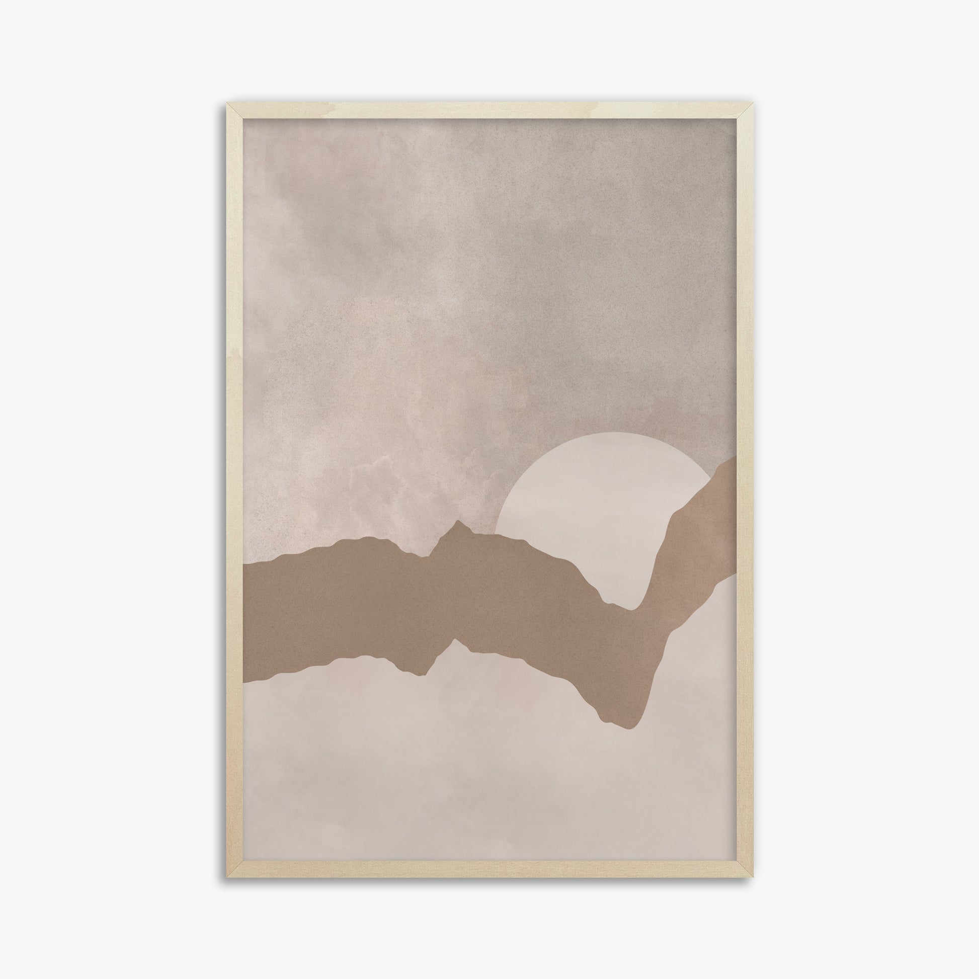 Desert Dawn Silhouette, 61x91cm Framed Poster With Lime Wood Frame