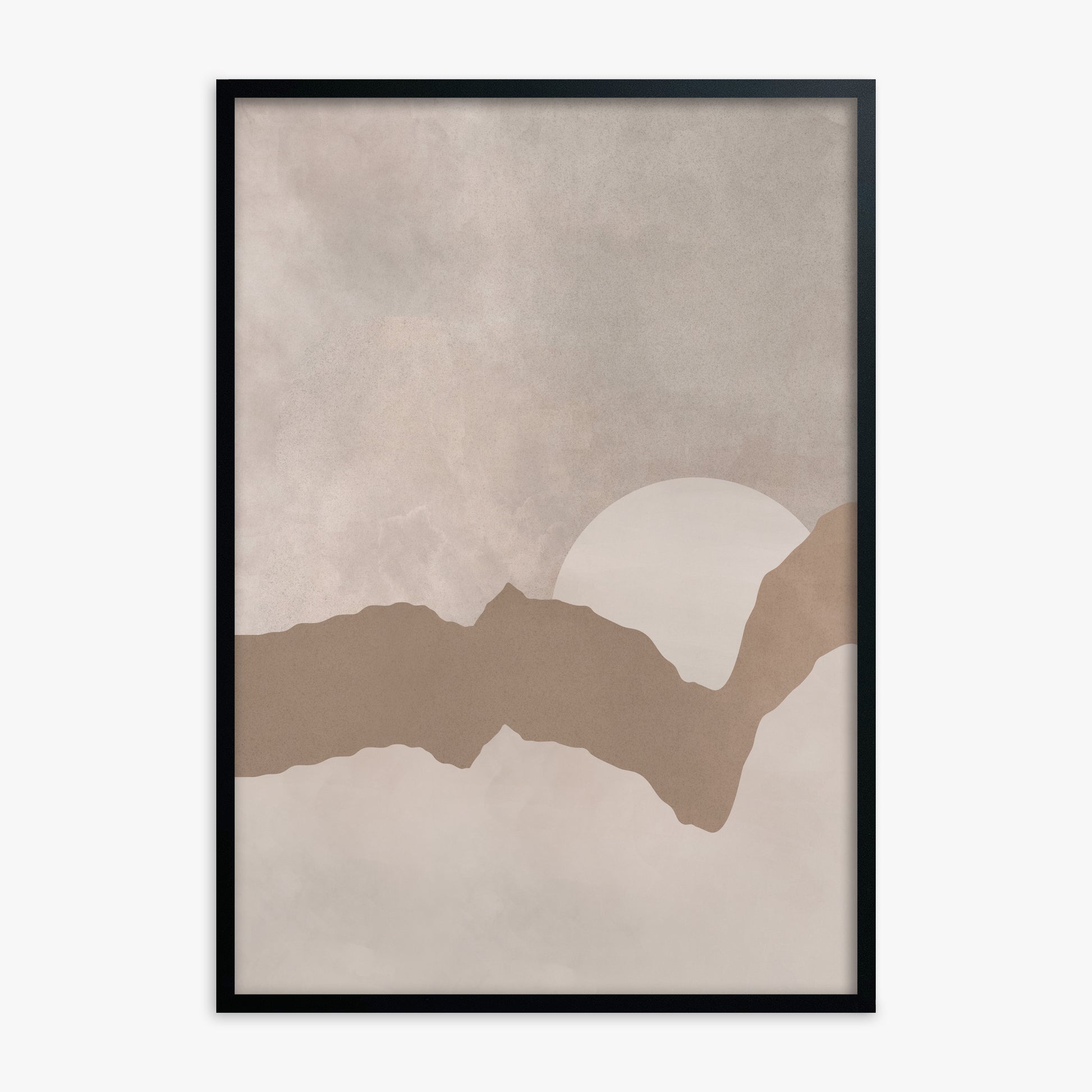 Desert Dawn Silhouette, Black Framed Poster With Black Frame