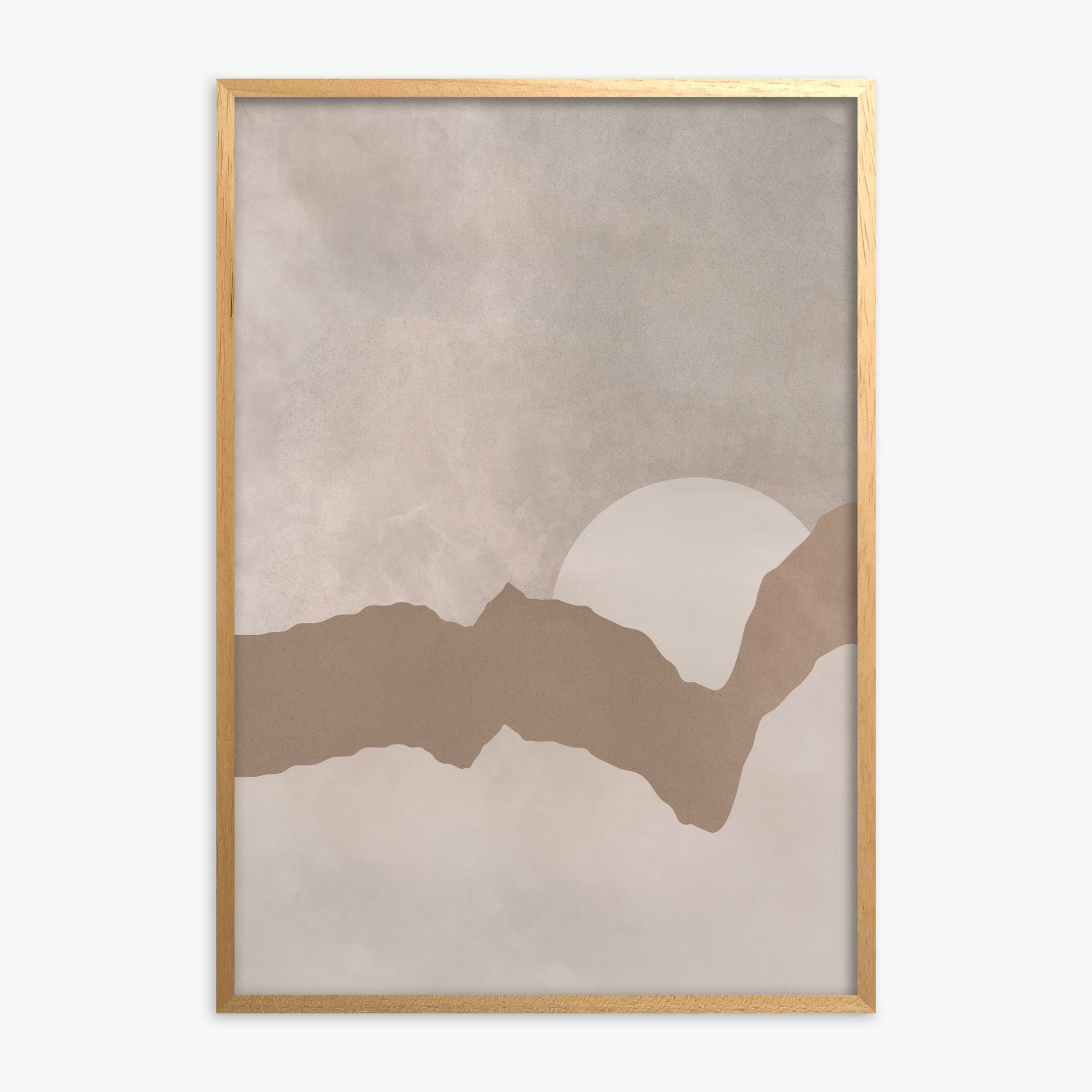 Desert Dawn Silhouette, Oak Framed Poster With Oak Frame