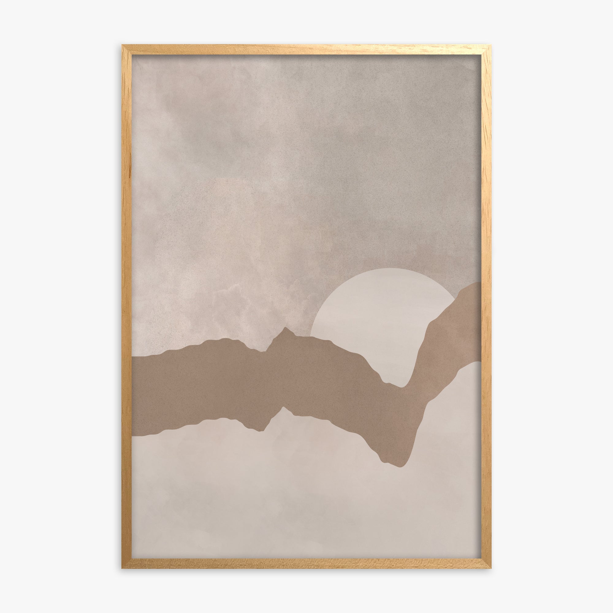 Desert Dawn Silhouette, Oak Framed Poster With Oak Frame