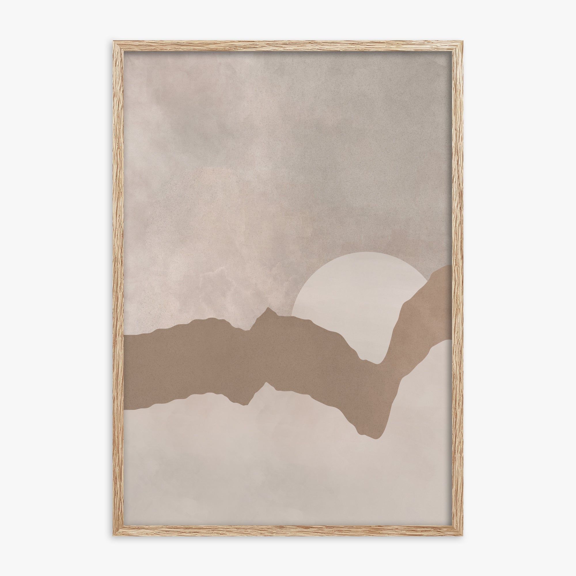 Desert Dawn Silhouette, 70x100cm Framed Poster With Raw Oak Frame