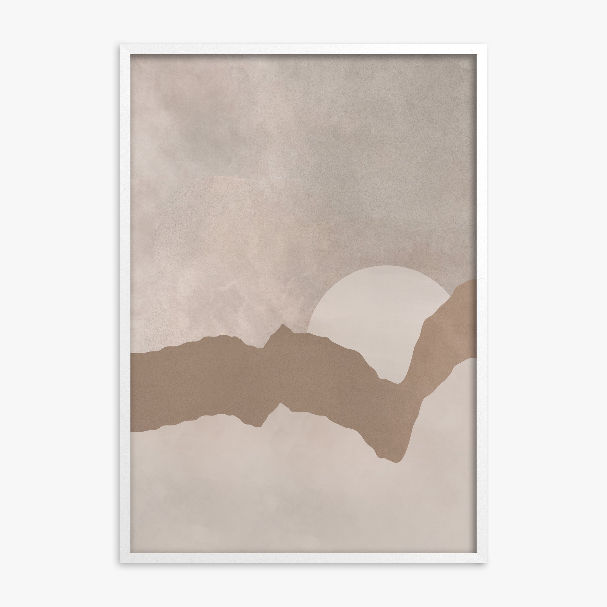Desert Dawn Silhouette, White Framed Poster With White Frame