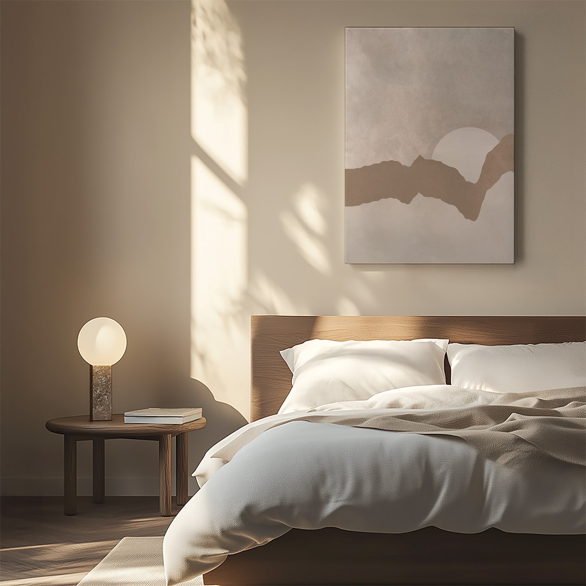 Design Concept No. 55 for Desert Dawn Silhouette Modern Satin Canvas Poster Art