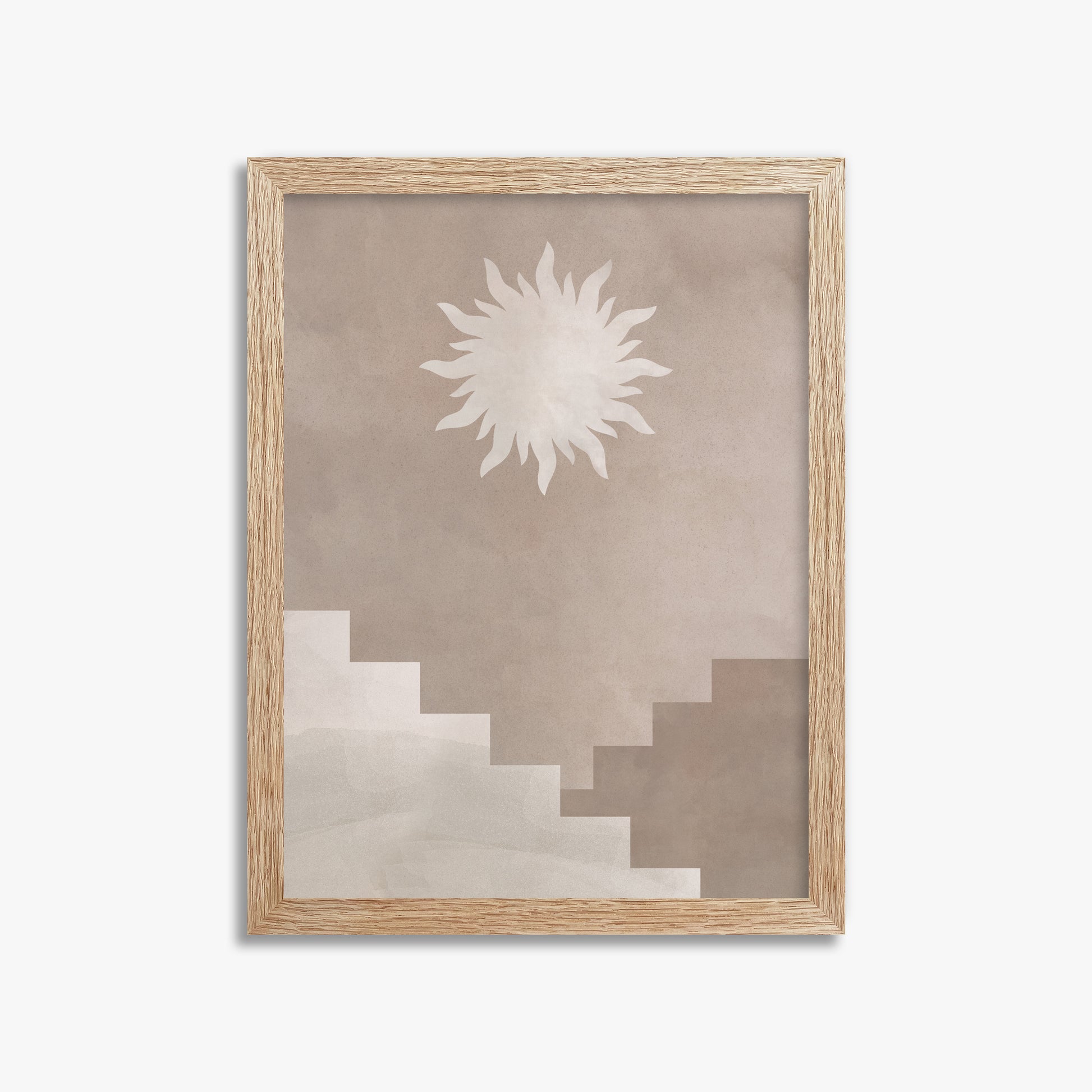 Solar Steps, 30x40cm Framed Poster With Raw Oak Frame