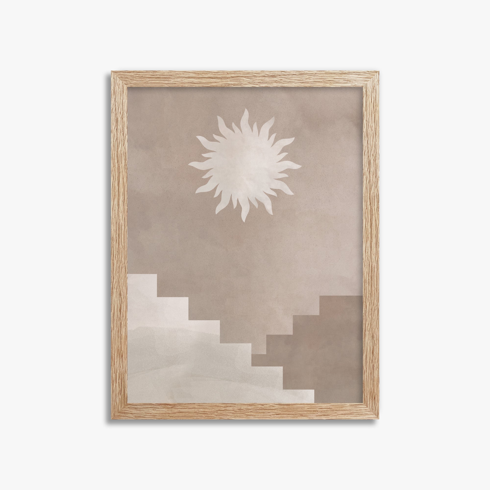 Solar Steps, 30x40cm Framed Poster With Raw Oak Frame