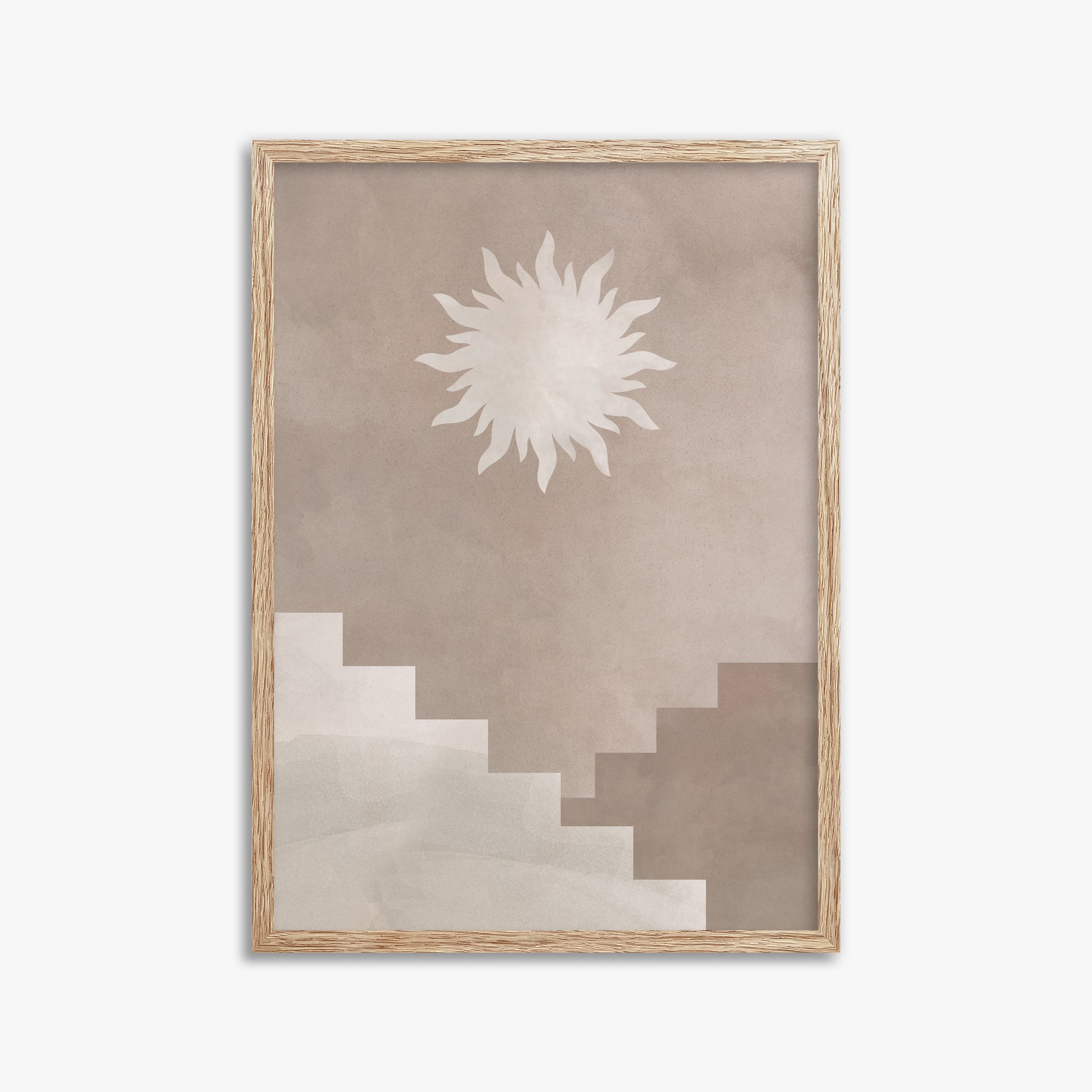 Solar Steps, 50x70cm Framed Poster With Raw Oak Frame