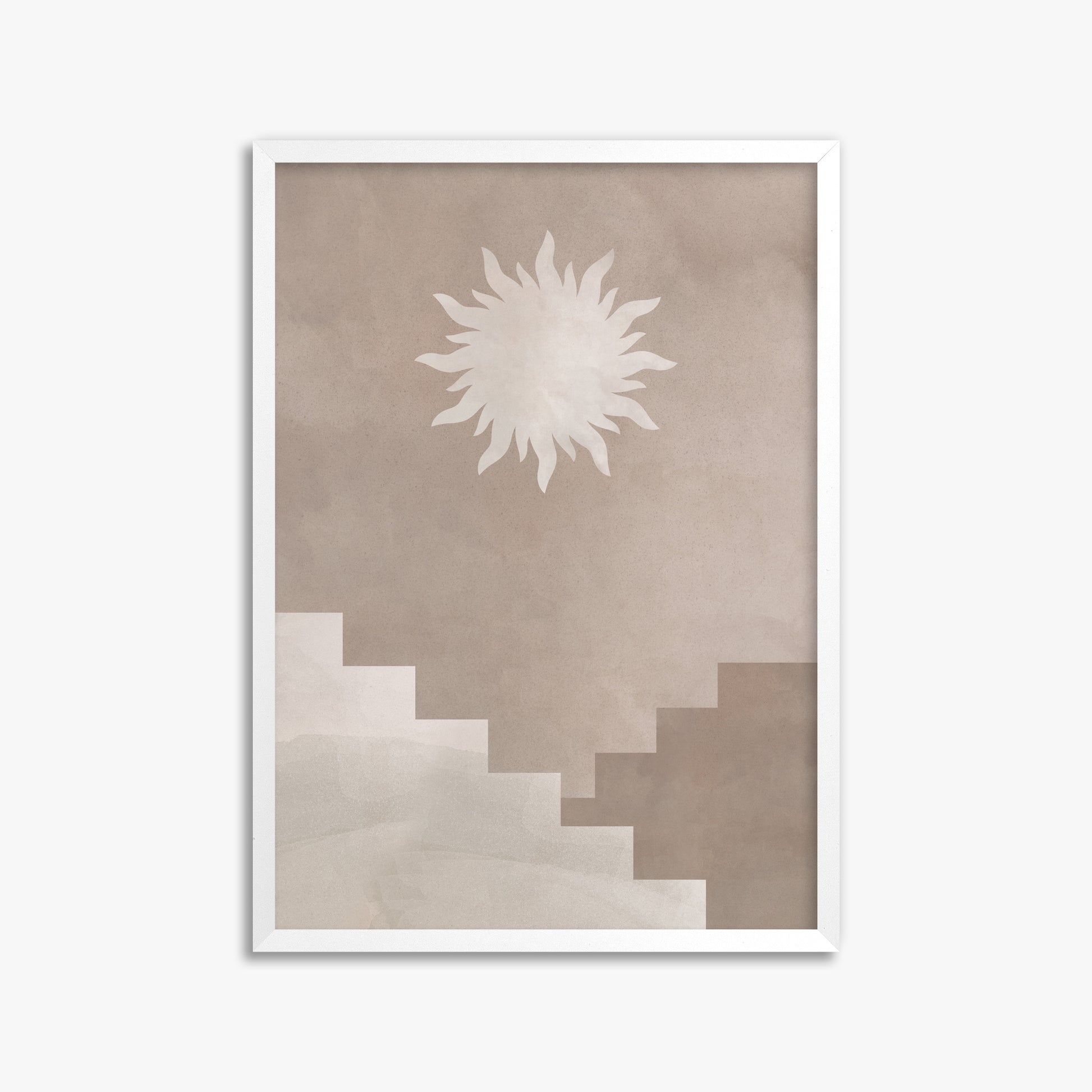 Solar Steps, 50x70cm Framed Poster With White Frame