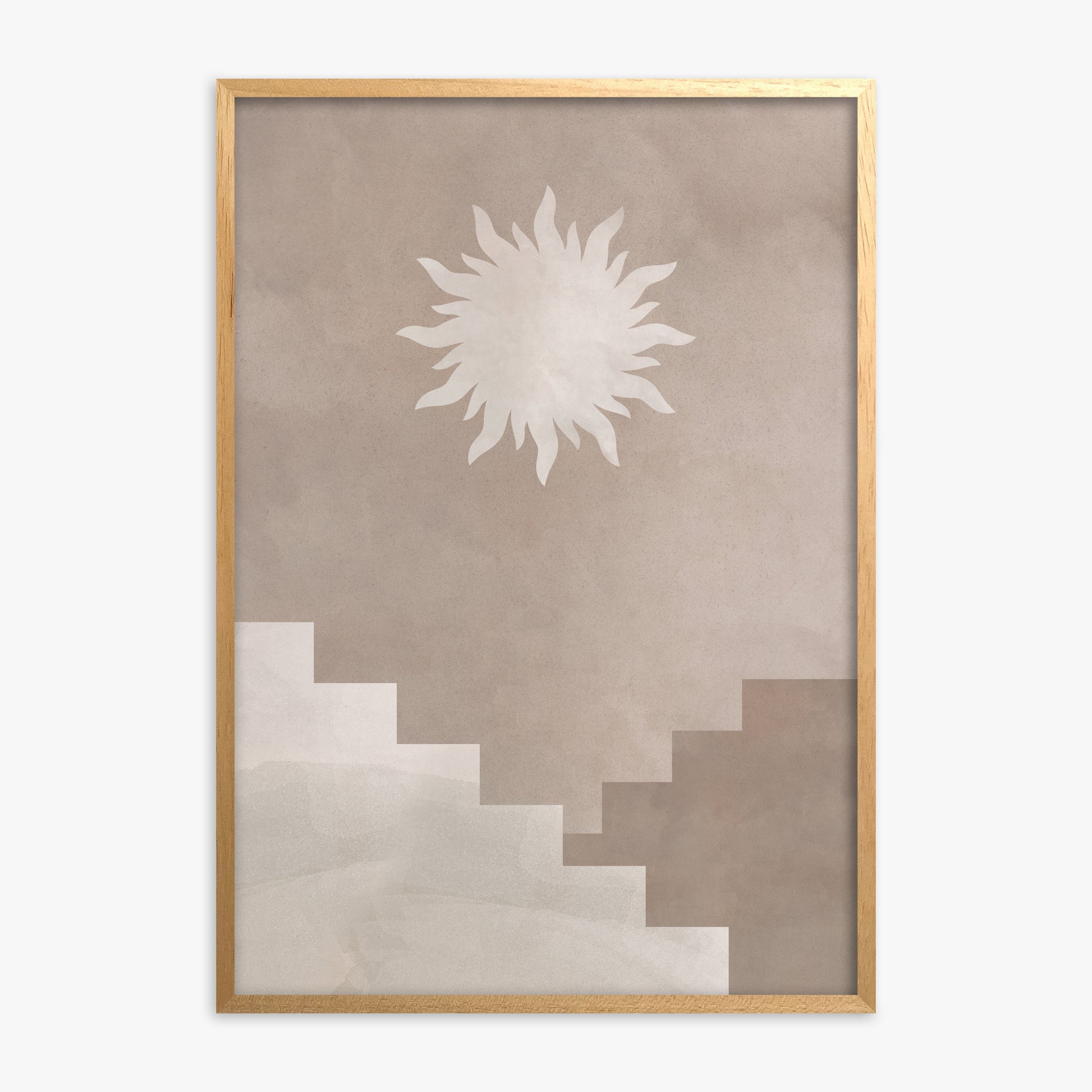 Solar Steps, Oak Framed Poster With Oak Frame