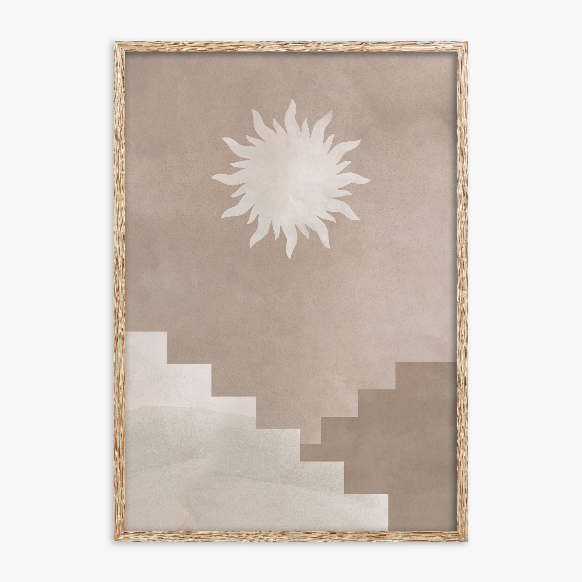 Solar Steps, 70x100cm Framed Poster With Raw Oak Frame