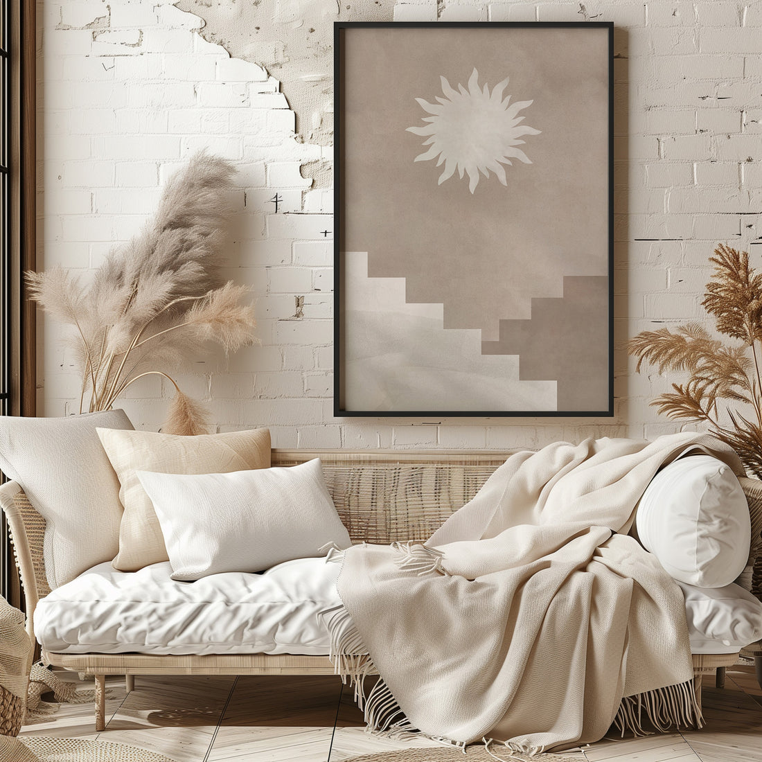 Solar Steps, 50x70cm Framed Poster With Black Frame