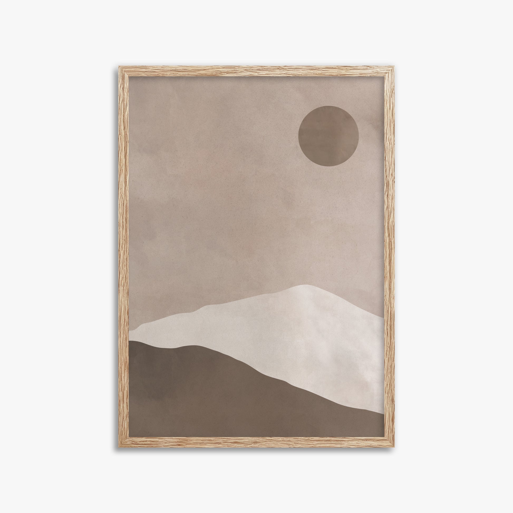 Circle Over Ridge, 50x70cm Framed Poster With Raw Oak Frame
