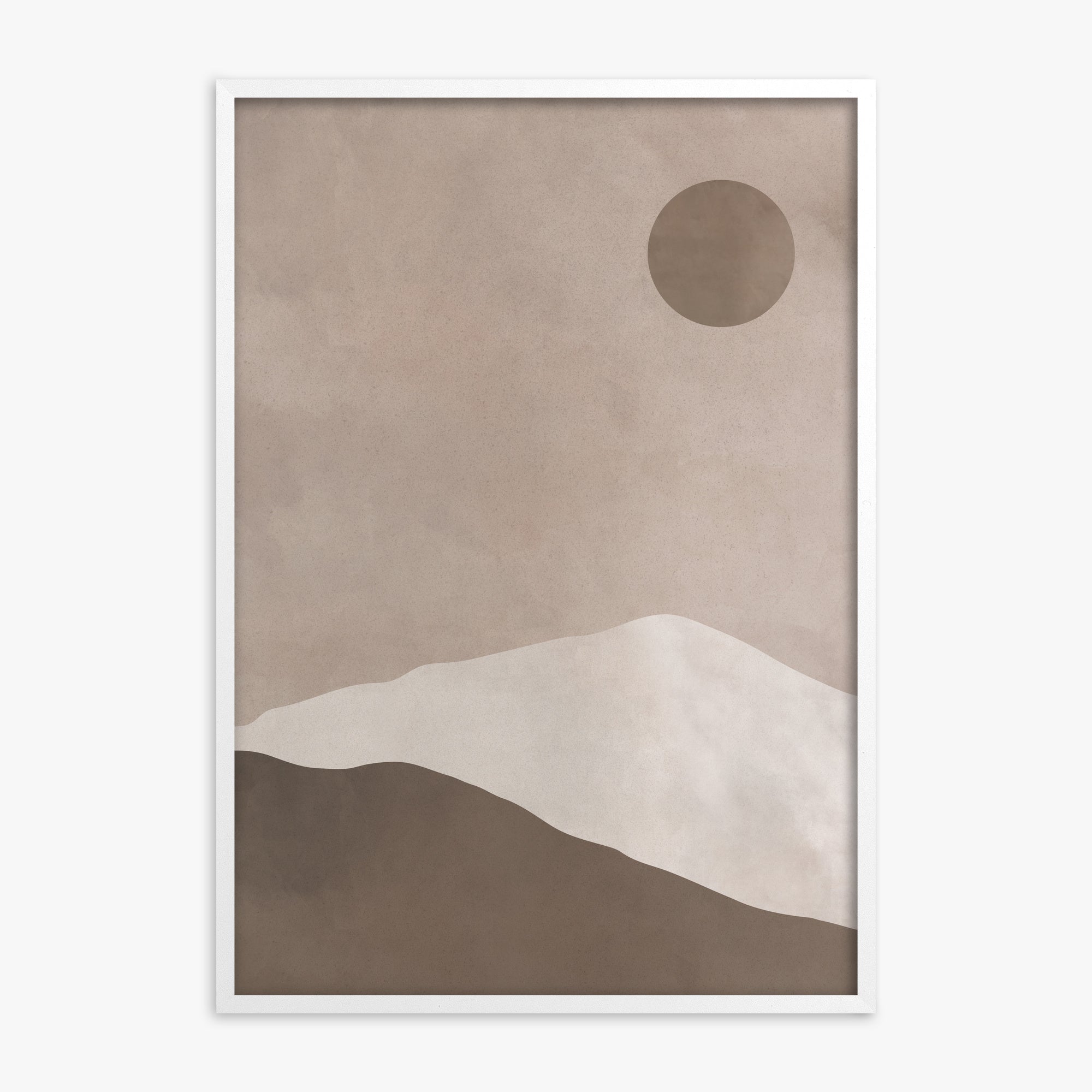 Circle Over Ridge, White Framed Poster With White Frame