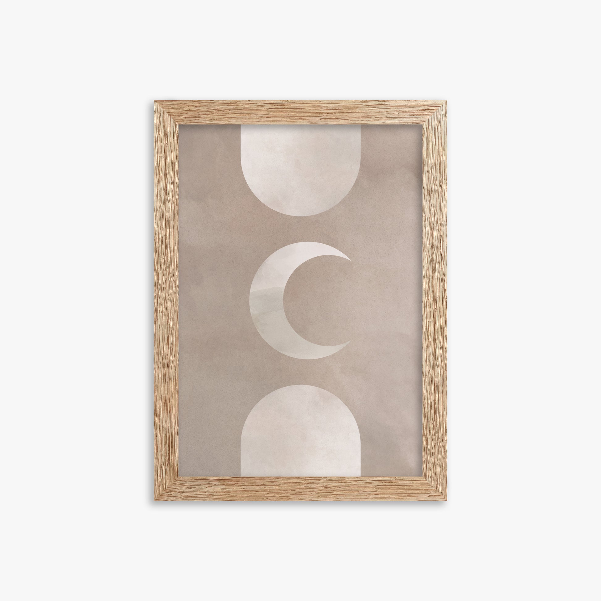 Lunar Elegance, 21x30cm Framed Poster With Raw Oak Frame
