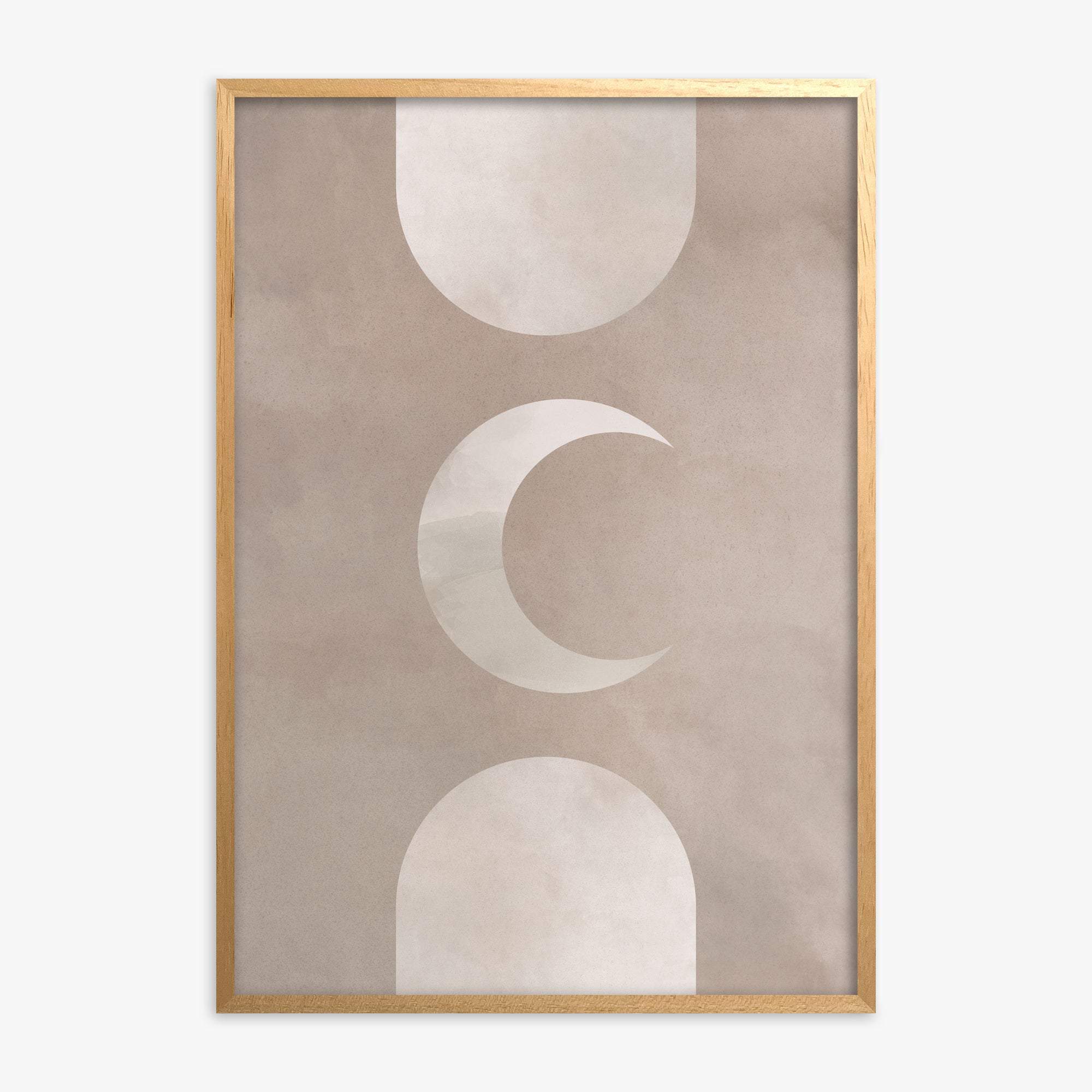 Lunar Elegance, Oak Framed Poster With Oak Frame