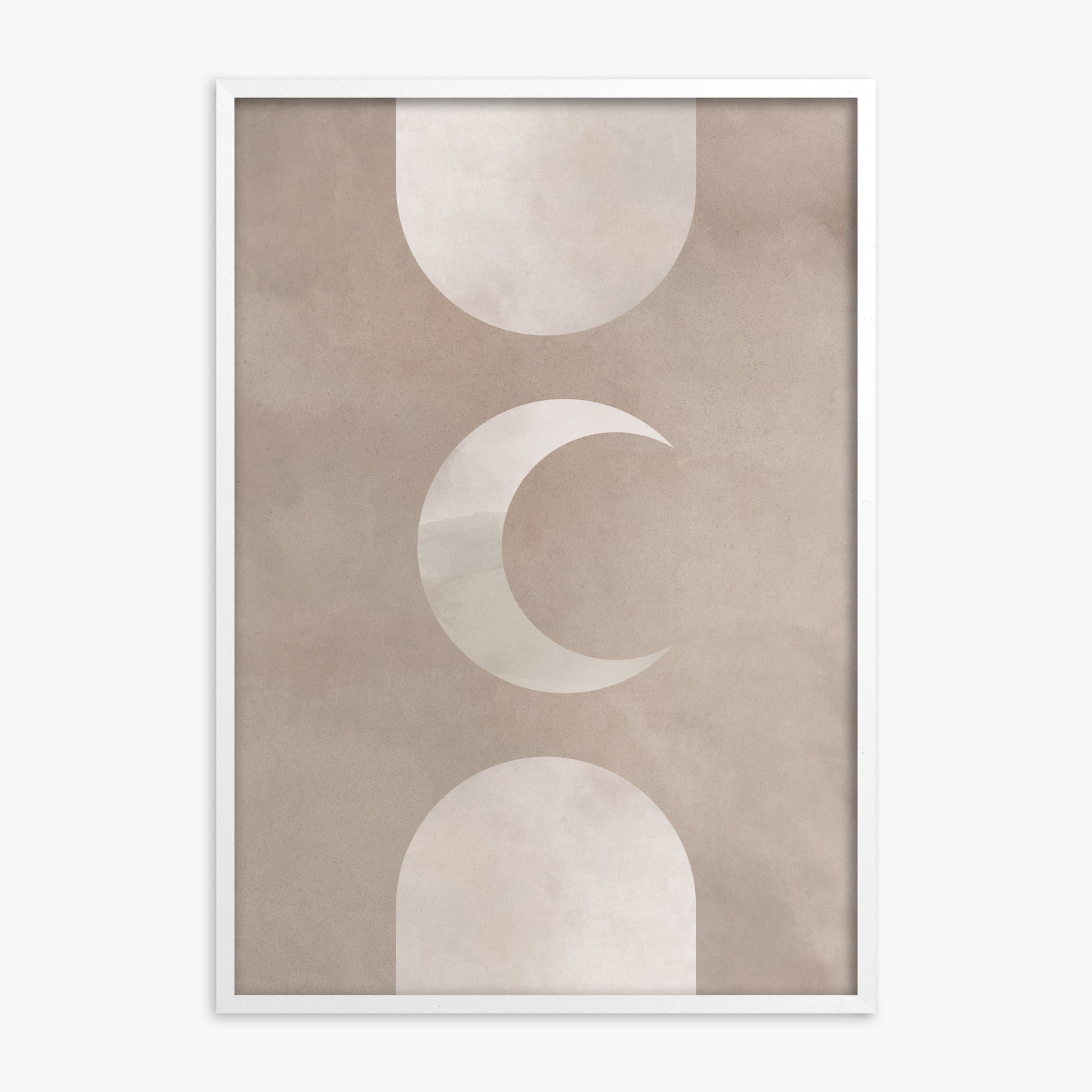 Lunar Elegance, White Framed Poster With White Frame