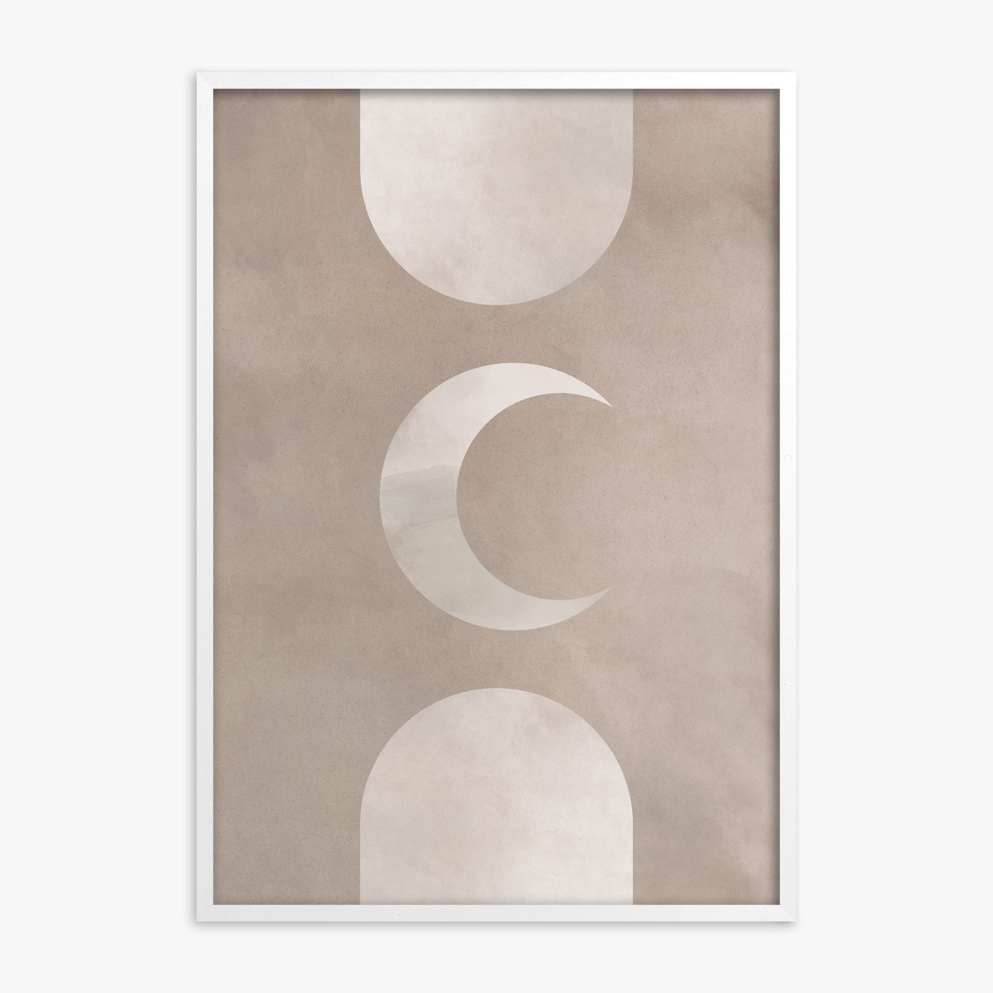 Lunar Elegance, White Framed Poster With White Frame
