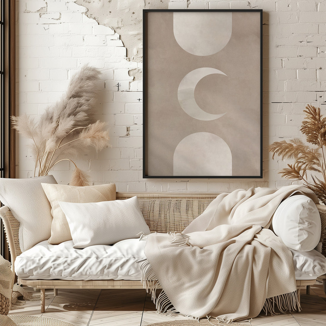 Lunar Elegance, 50x70cm Framed Poster With Black Frame