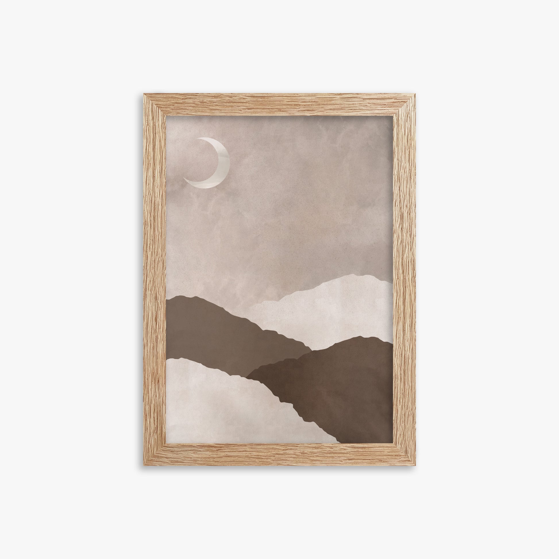 Lunar Highlands, 21x30cm Framed Poster With Raw Oak Frame