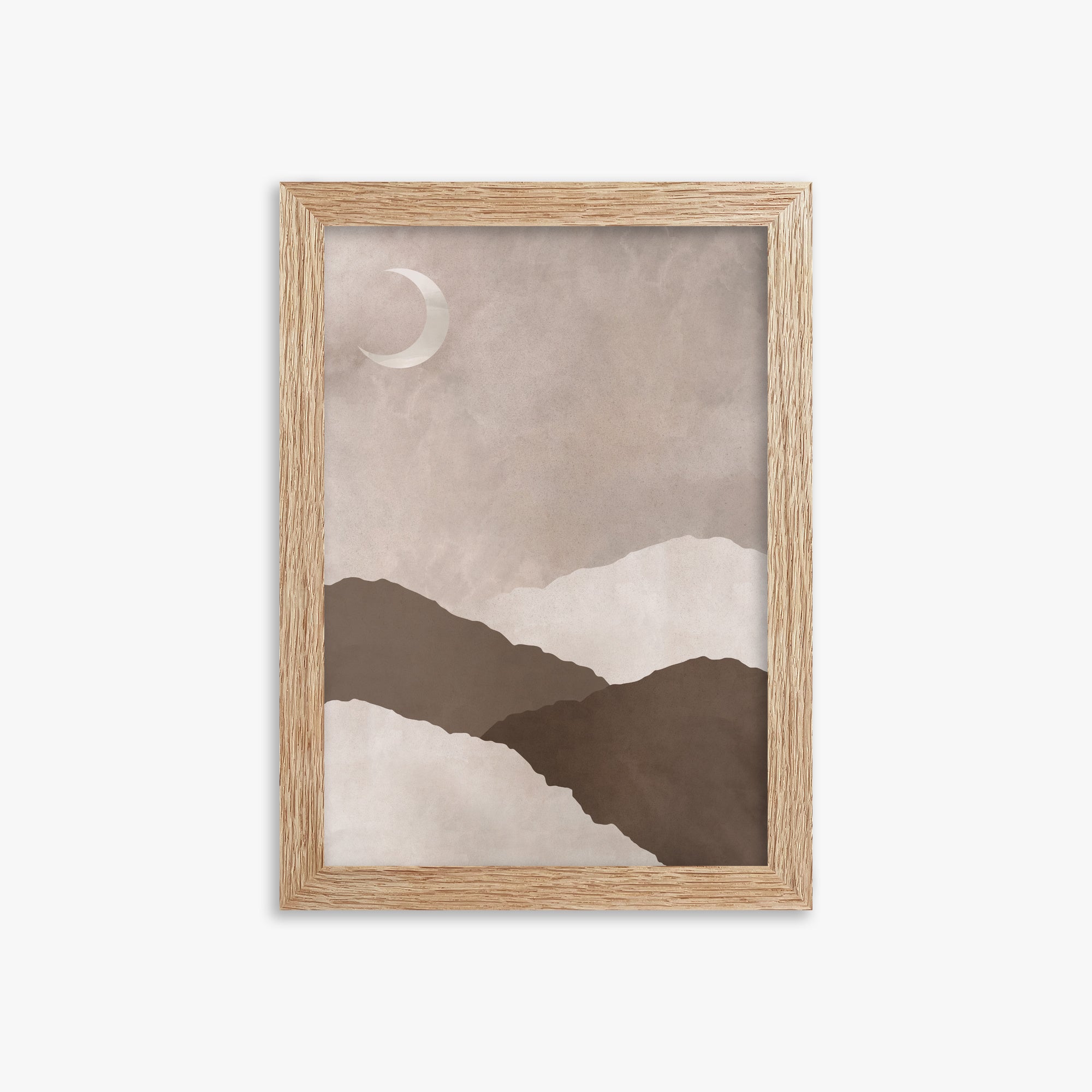 Lunar Highlands, 21x30cm Framed Poster With Raw Oak Frame