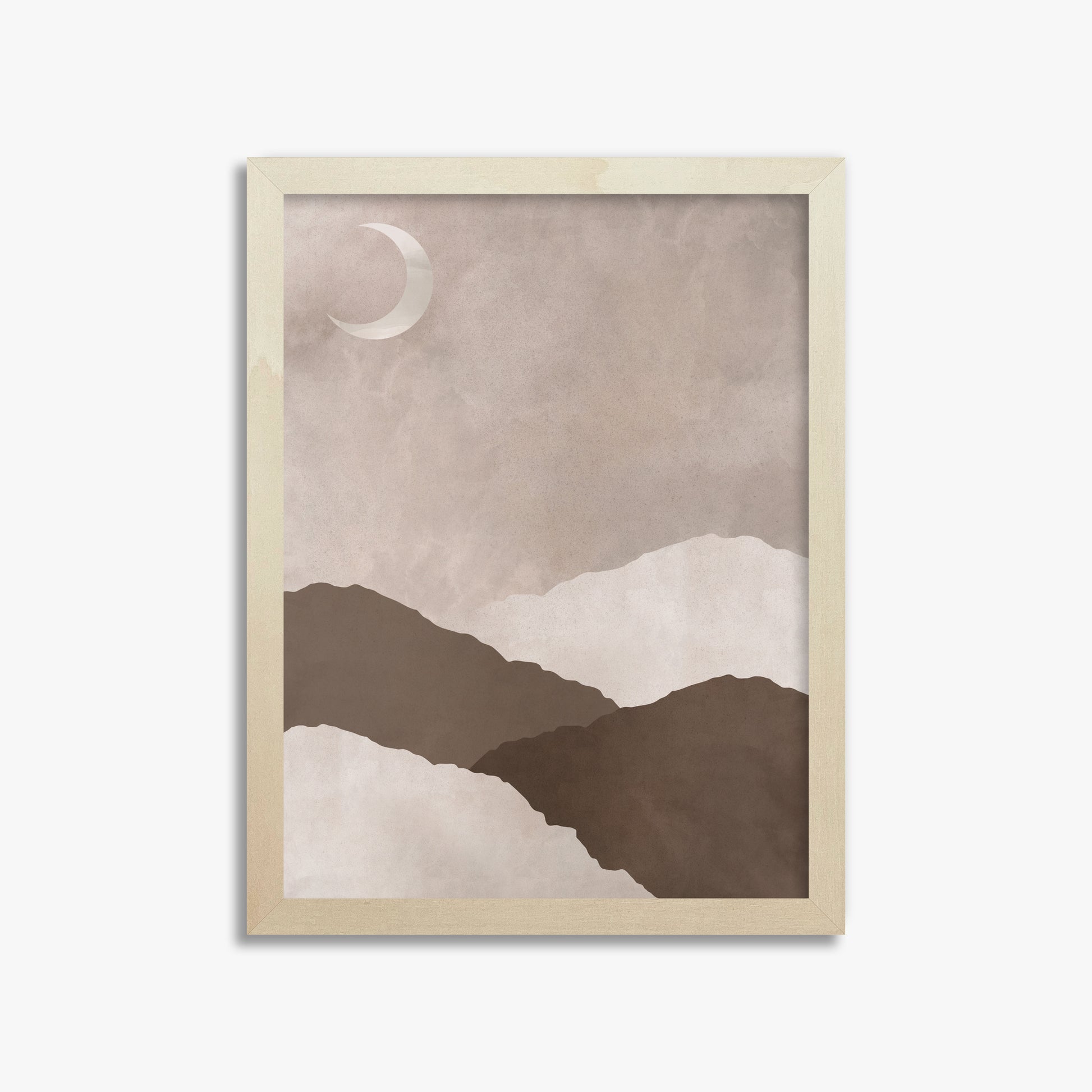 Lunar Highlands, 30x40cm Framed Poster With Lime Wood Frame