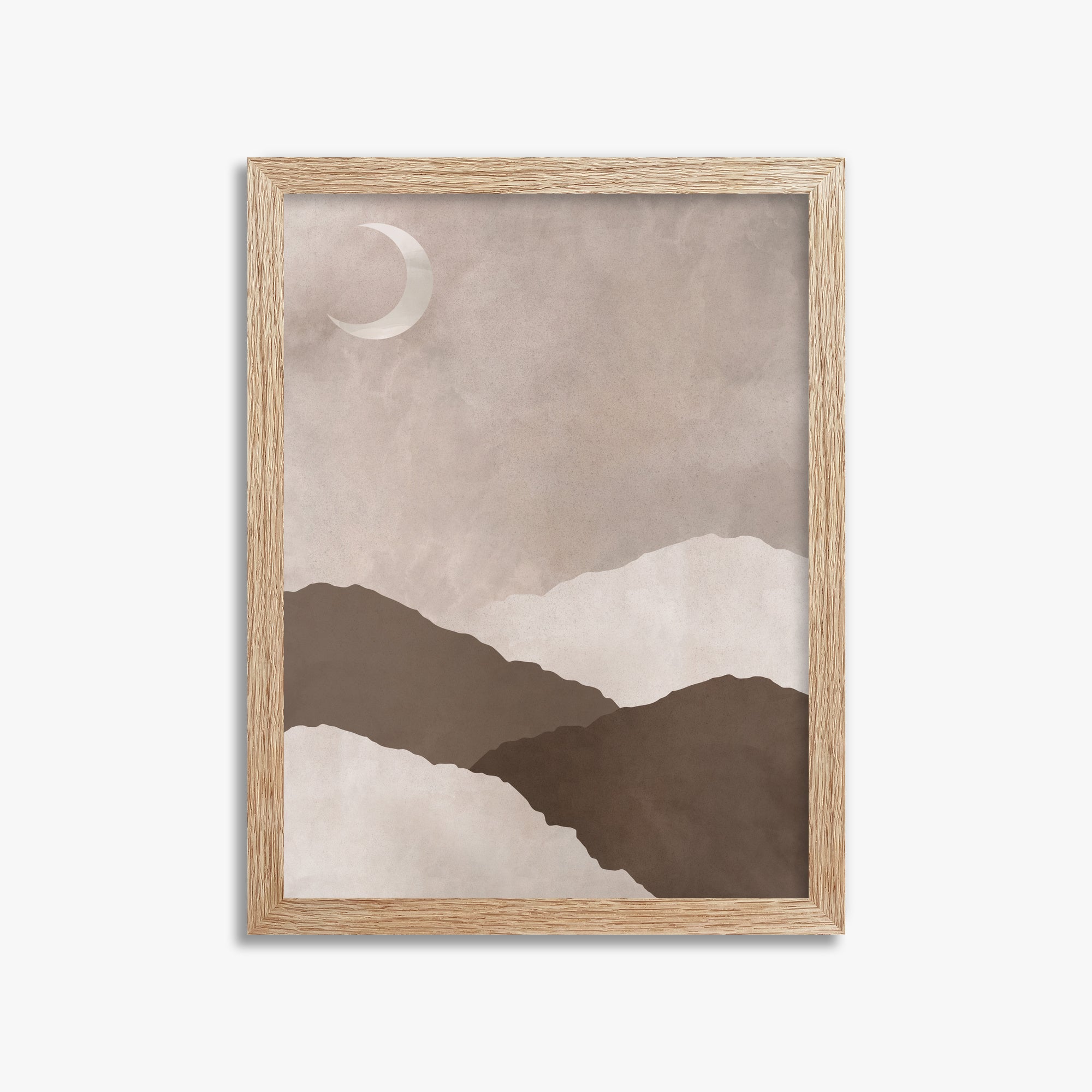 Lunar Highlands, 30x40cm Framed Poster With Raw Oak Frame