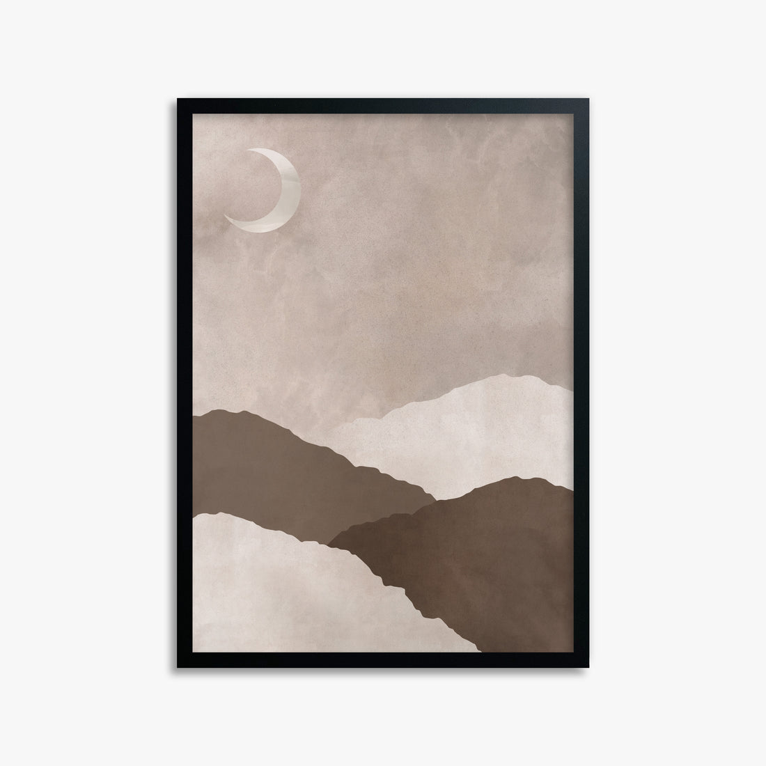Lunar Highlands, 50x70cm Framed Poster With Black Frame