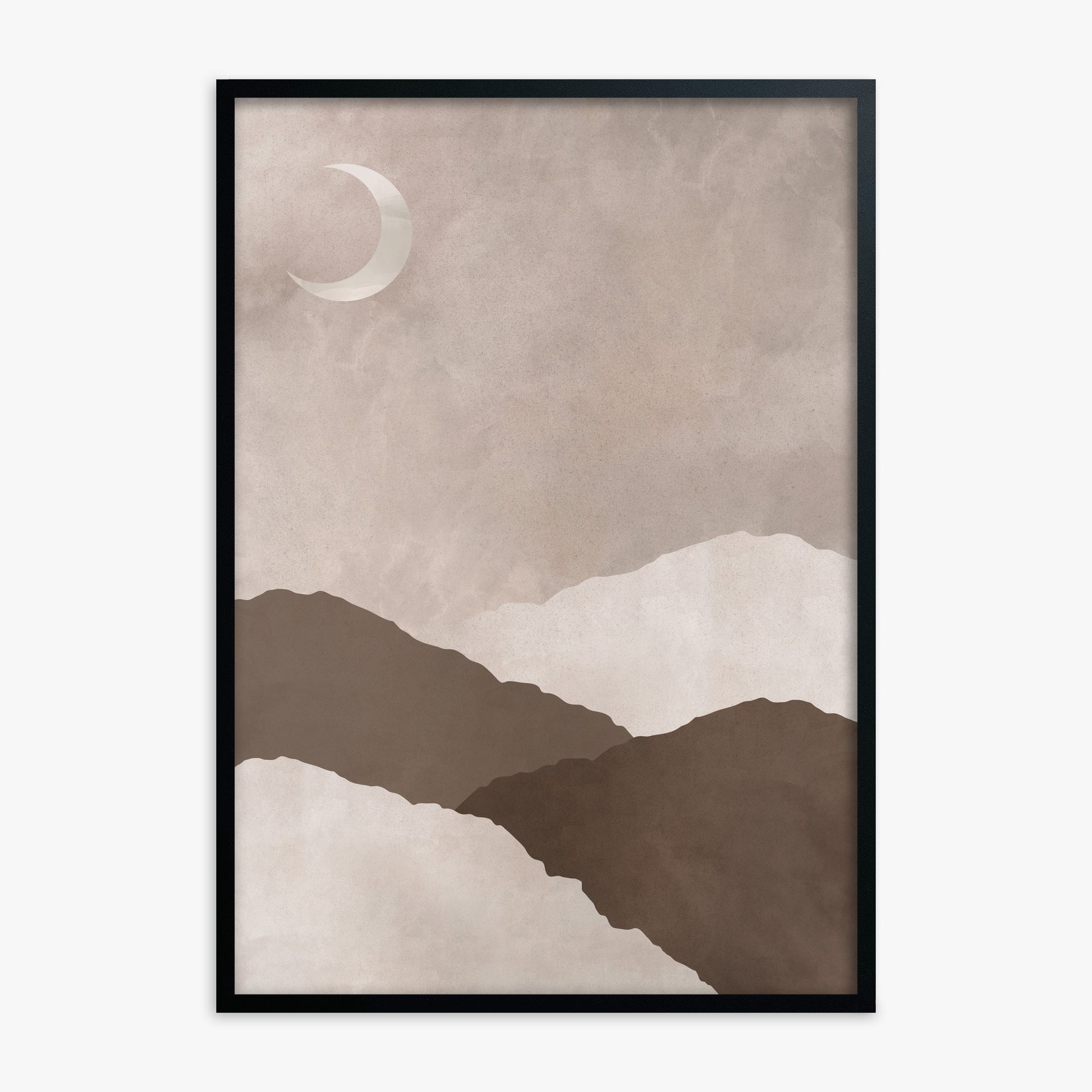 Lunar Highlands, Black Framed Poster With Black Frame