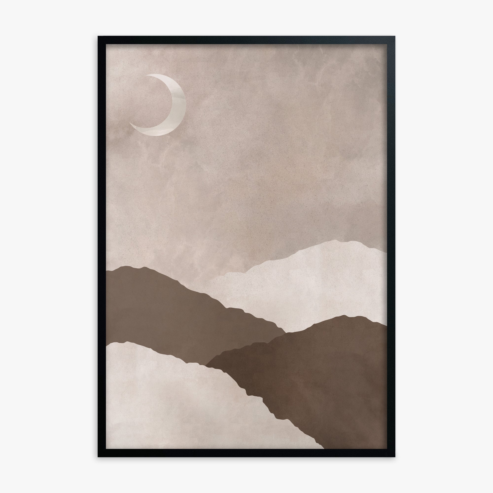 Lunar Highlands, Black Framed Poster With Black Frame