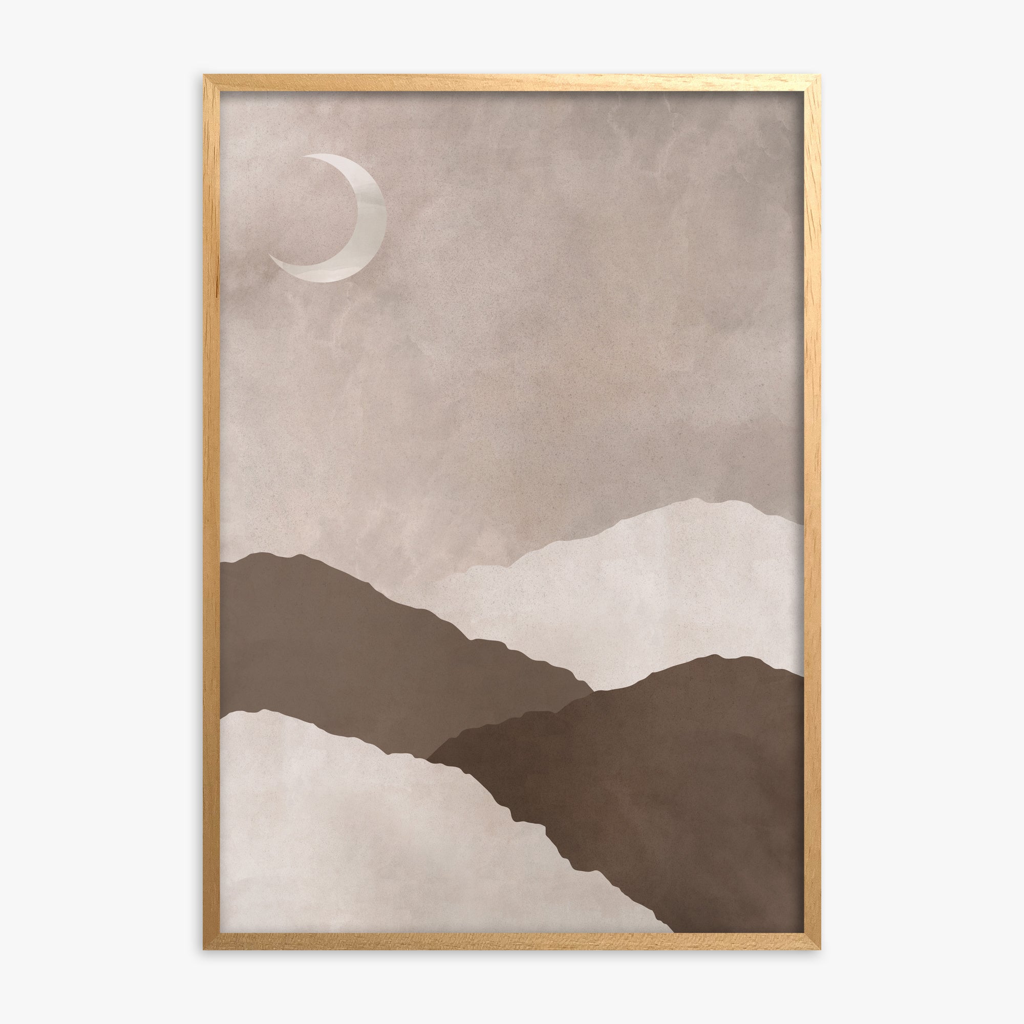 Lunar Highlands, Oak Framed Poster With Oak Frame