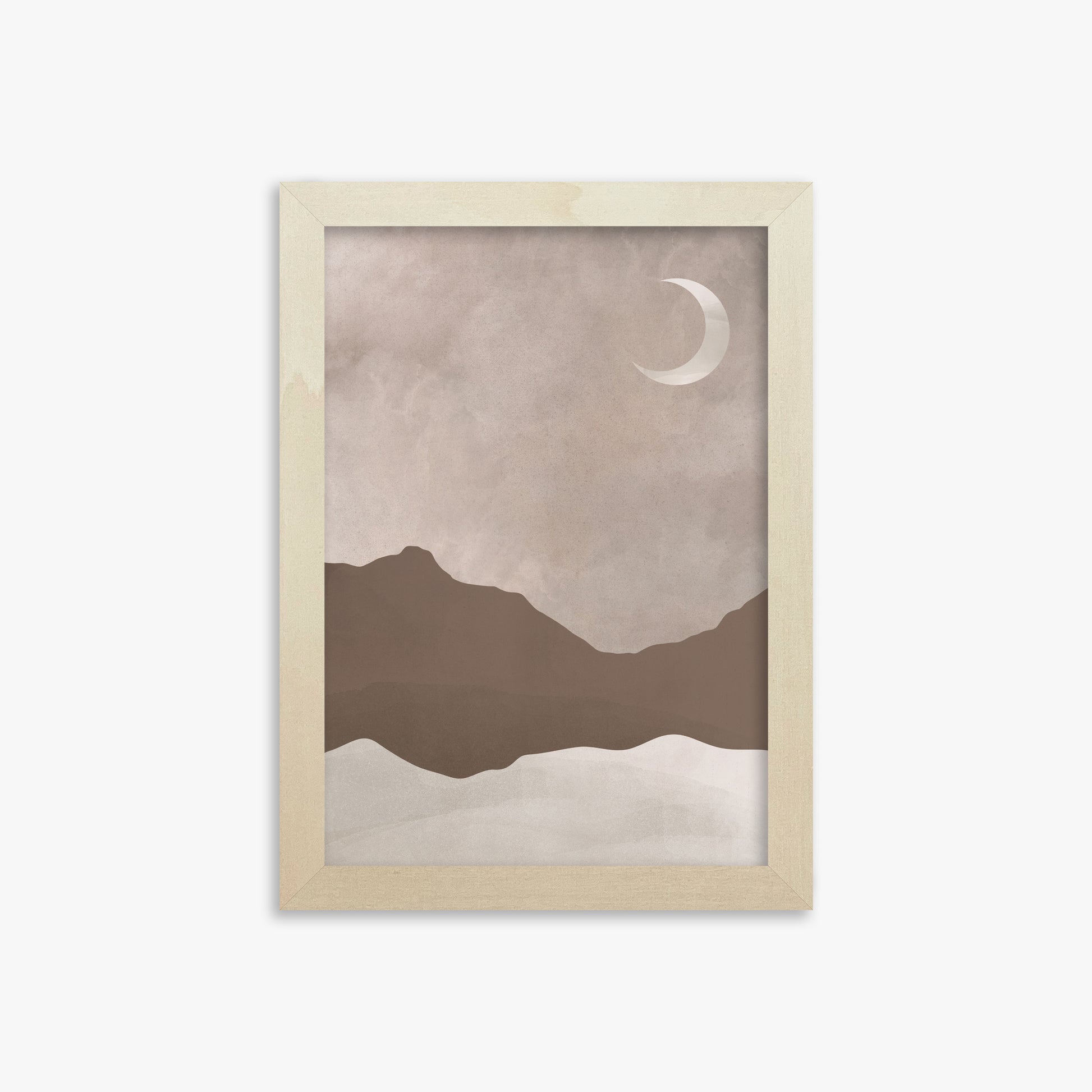 Serene Crescent Mountain, 21x30cm Framed Poster With Lime Wood Frame