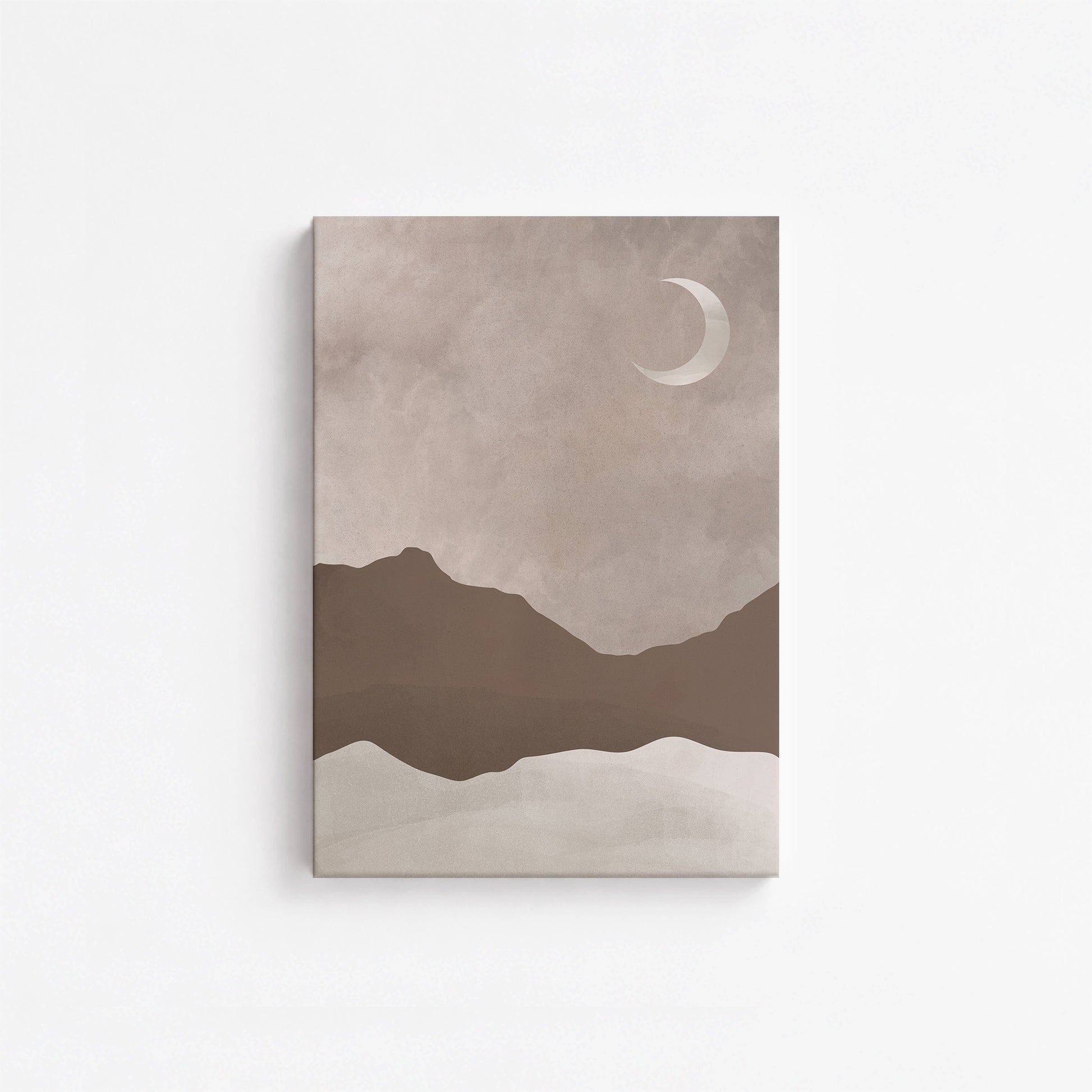 Serene Crescent Mountain, 21x30cm Satin Canvas Poster