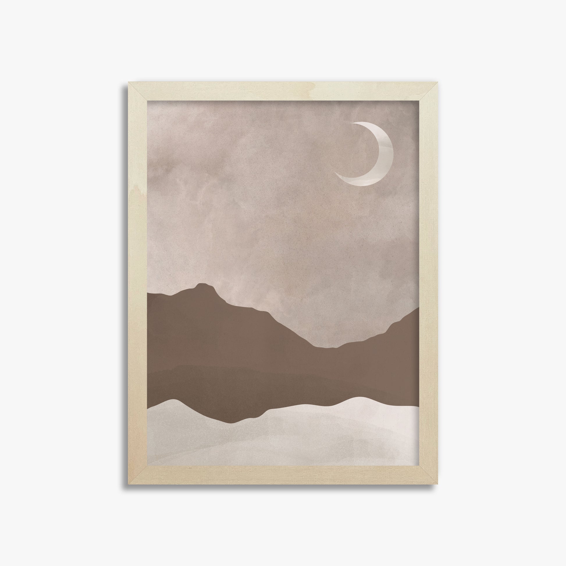Serene Crescent Mountain, 30x40cm Framed Poster With Lime Wood Frame