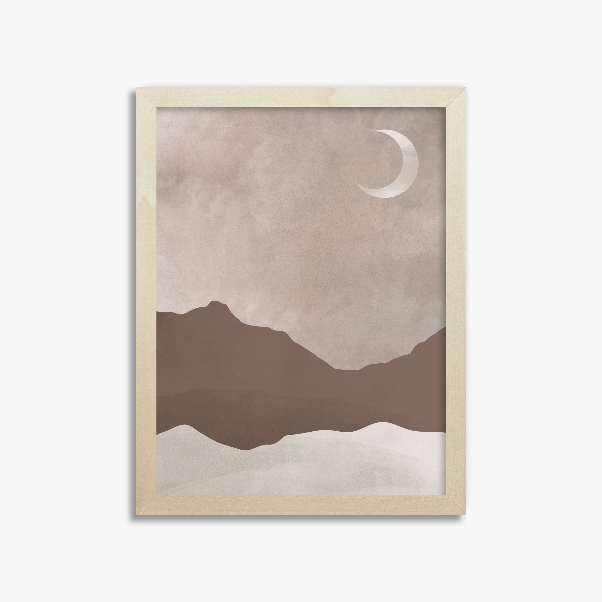 Serene Crescent Mountain, 30x40cm Framed Poster With Lime Wood Frame