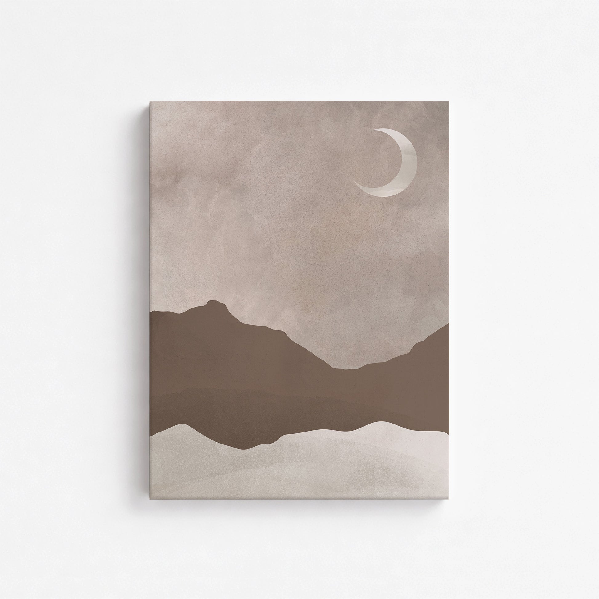 Serene Crescent Mountain, 30x40cm Satin Canvas Poster