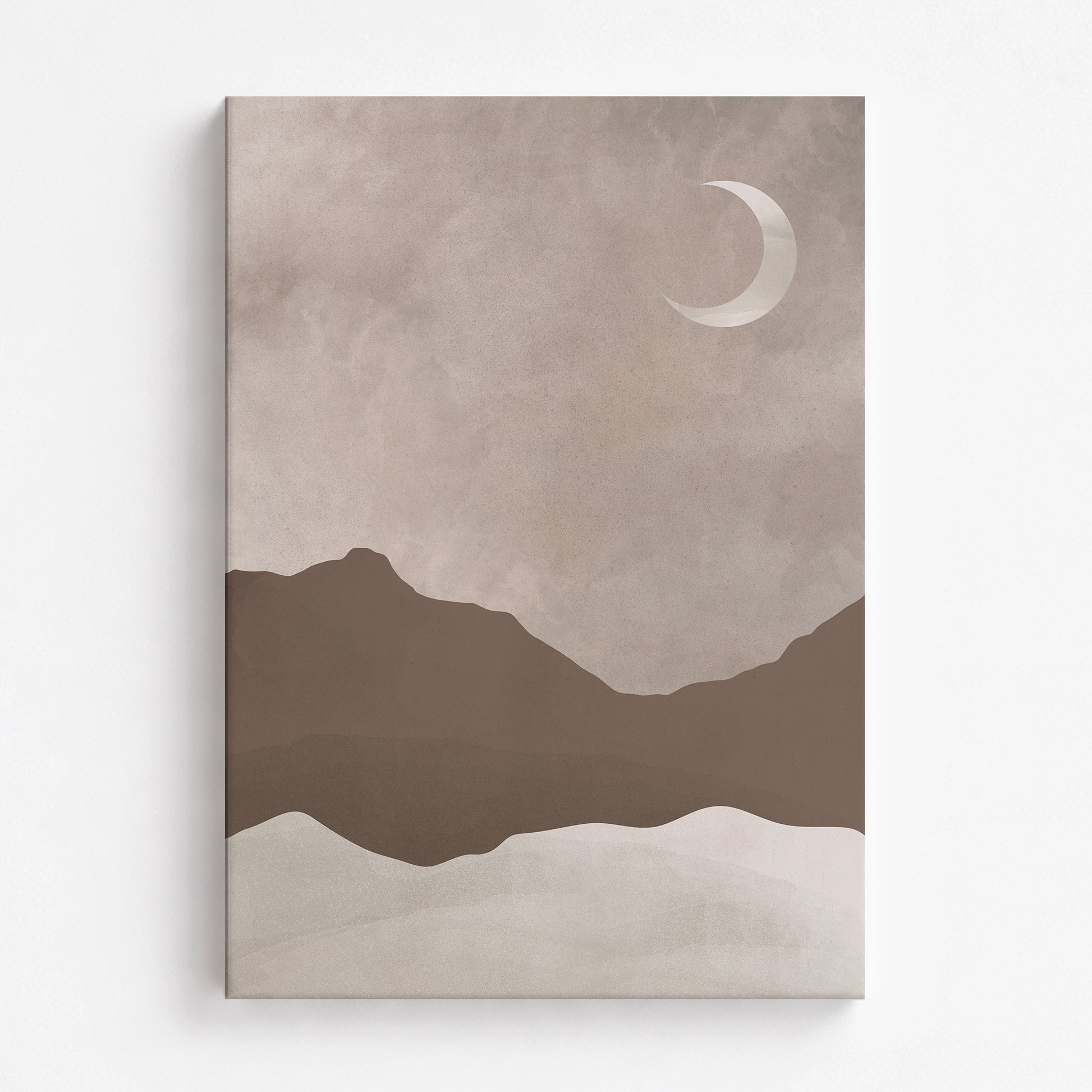 Serene Crescent Mountain, 70x100cm Satin Canvas Poster