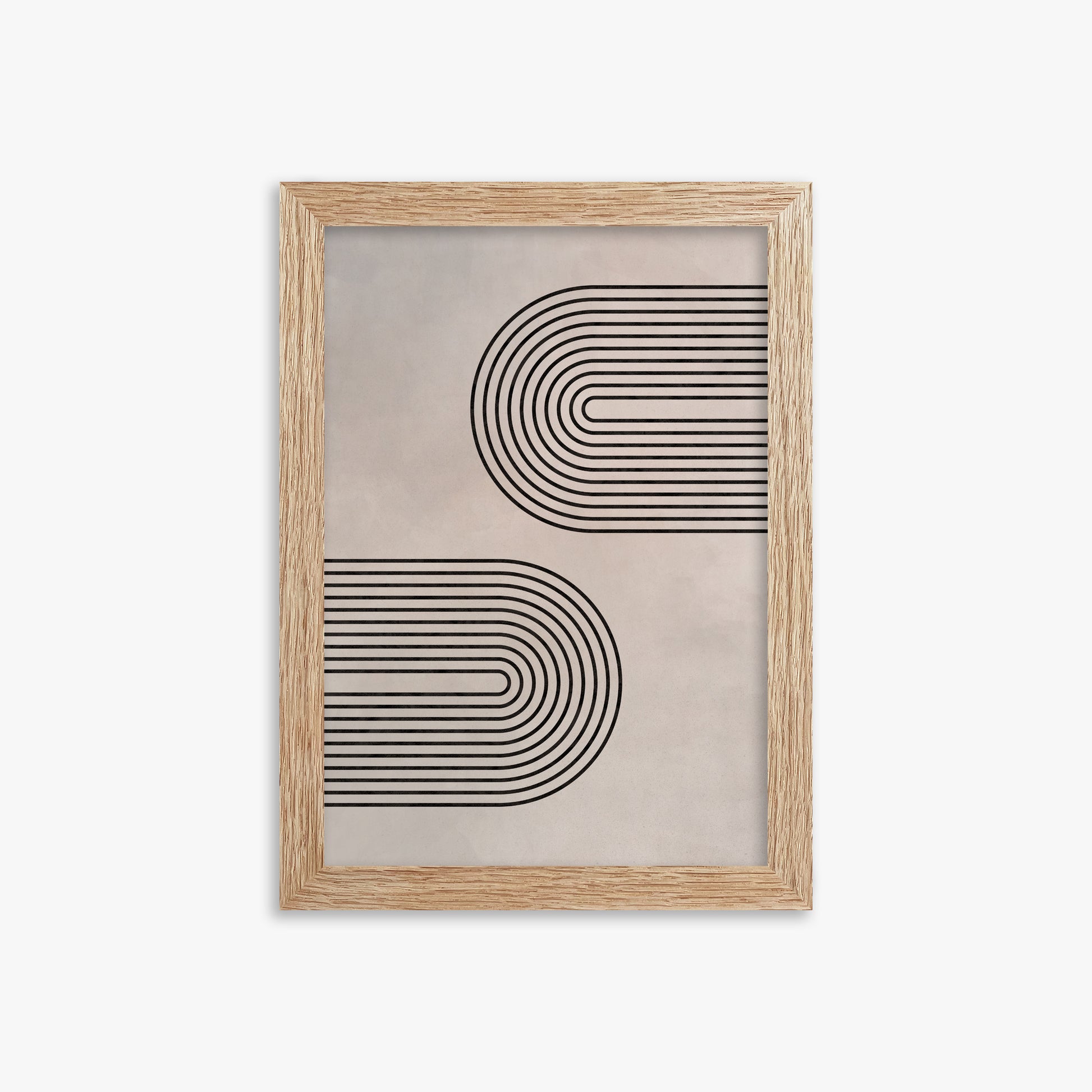Echoed Arcs, 21x30cm Framed Poster With Raw Oak Frame