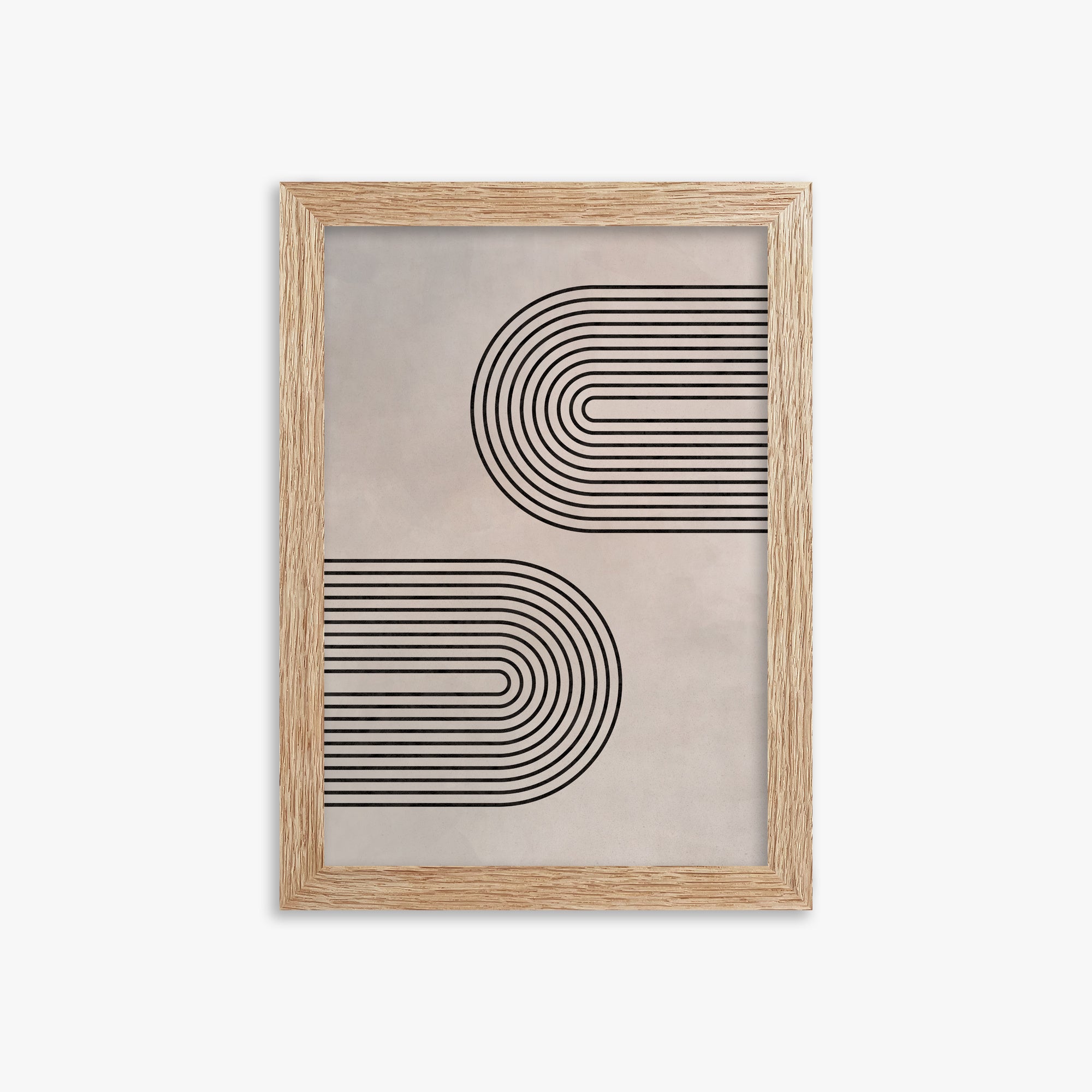 Echoed Arcs, 21x30cm Framed Poster With Raw Oak Frame