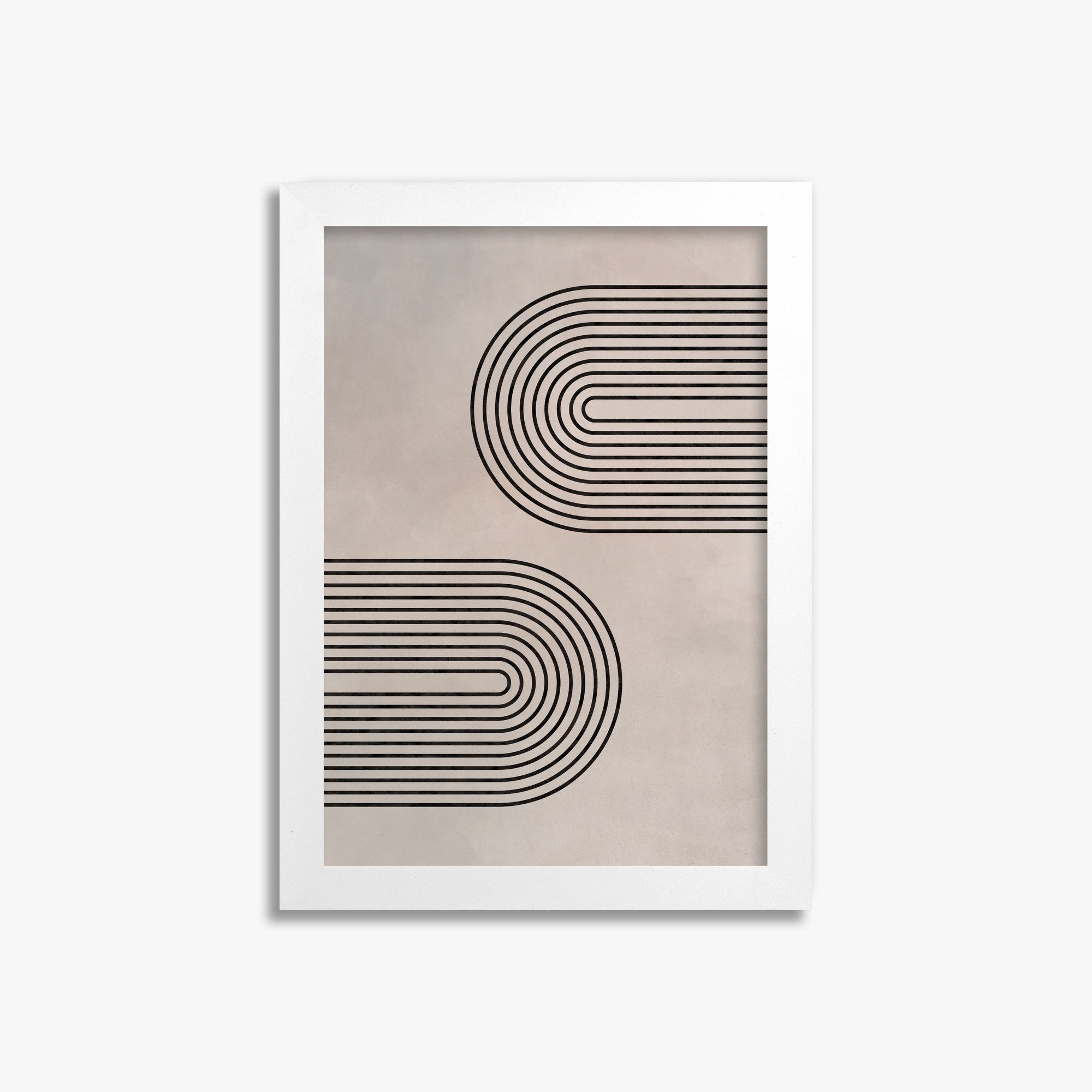Echoed Arcs, 21x30cm Framed Poster With White Frame
